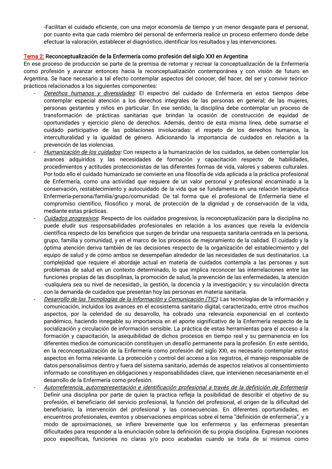 EJE 1: FUNDAMENTO DEL CUIDADO DE ENFERMERÍA
Tema 1: Enfermería en Salud y Enfermedad
El profesional de enfermería debe considerar al individ