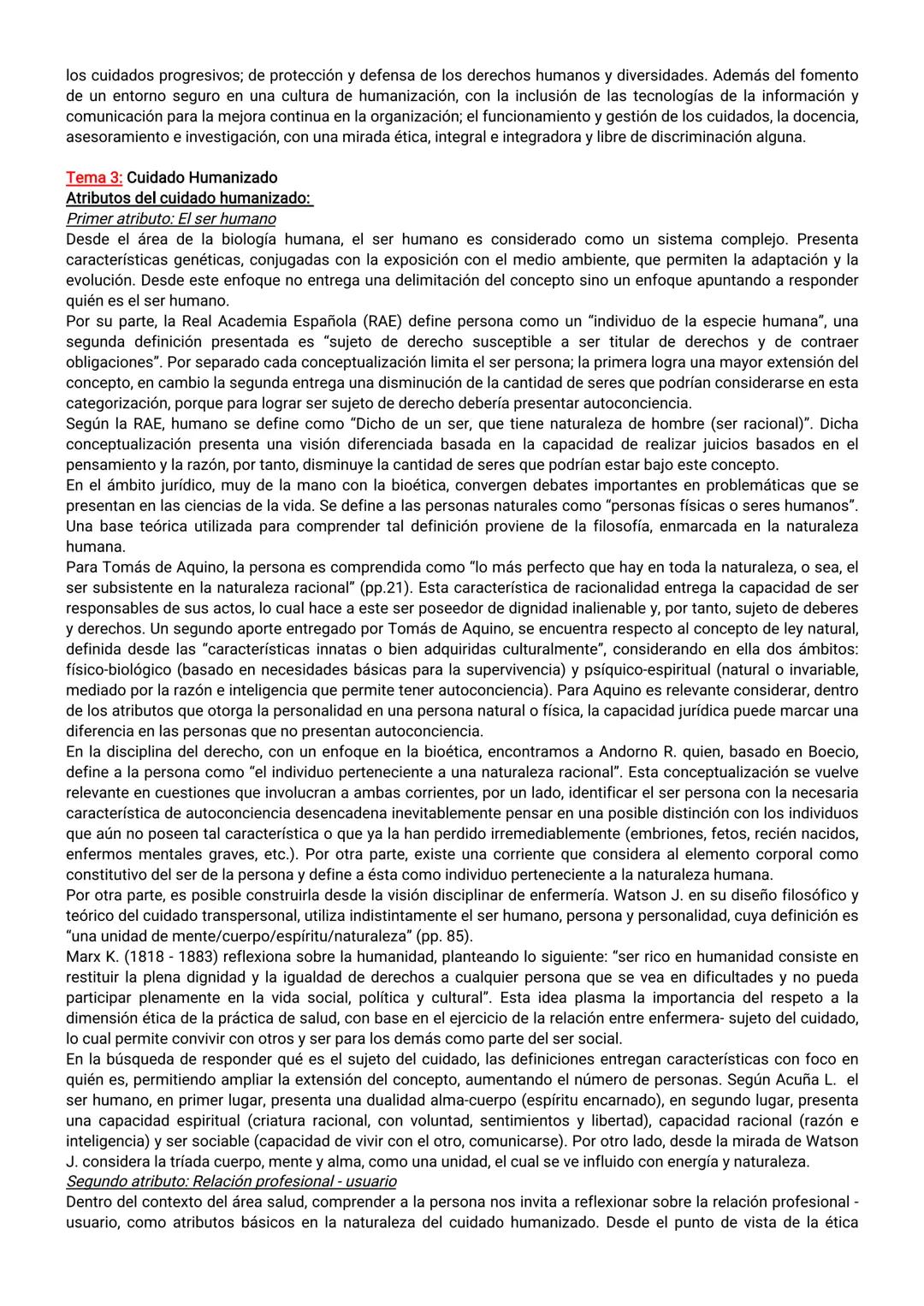 EJE 1: FUNDAMENTO DEL CUIDADO DE ENFERMERÍA
Tema 1: Enfermería en Salud y Enfermedad
El profesional de enfermería debe considerar al individ