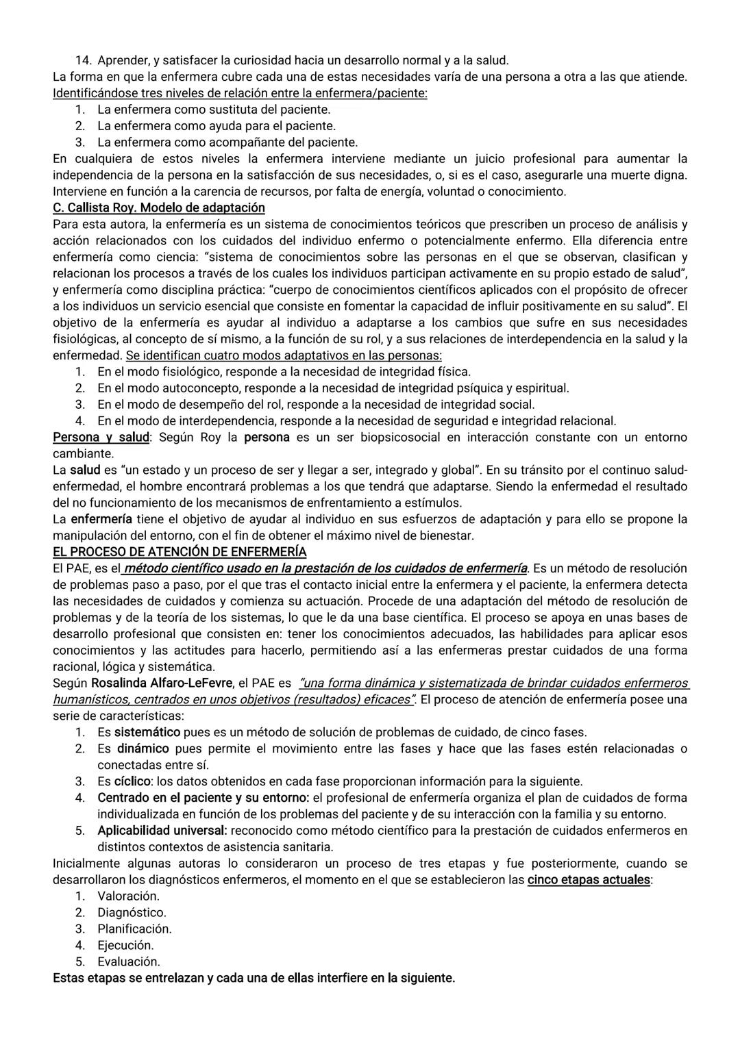 EJE 1: FUNDAMENTO DEL CUIDADO DE ENFERMERÍA
Tema 1: Enfermería en Salud y Enfermedad
El profesional de enfermería debe considerar al individ