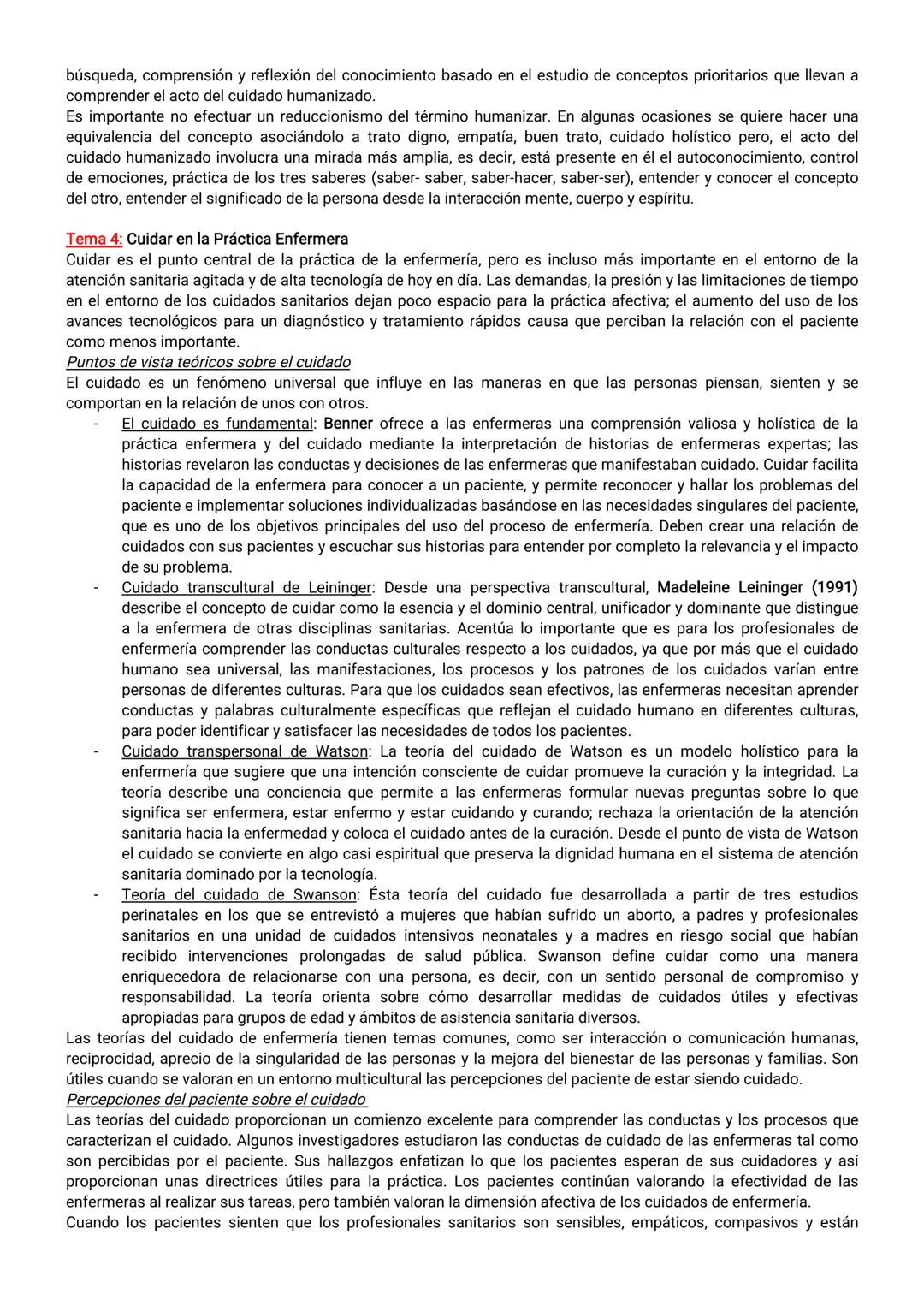 EJE 1: FUNDAMENTO DEL CUIDADO DE ENFERMERÍA
Tema 1: Enfermería en Salud y Enfermedad
El profesional de enfermería debe considerar al individ