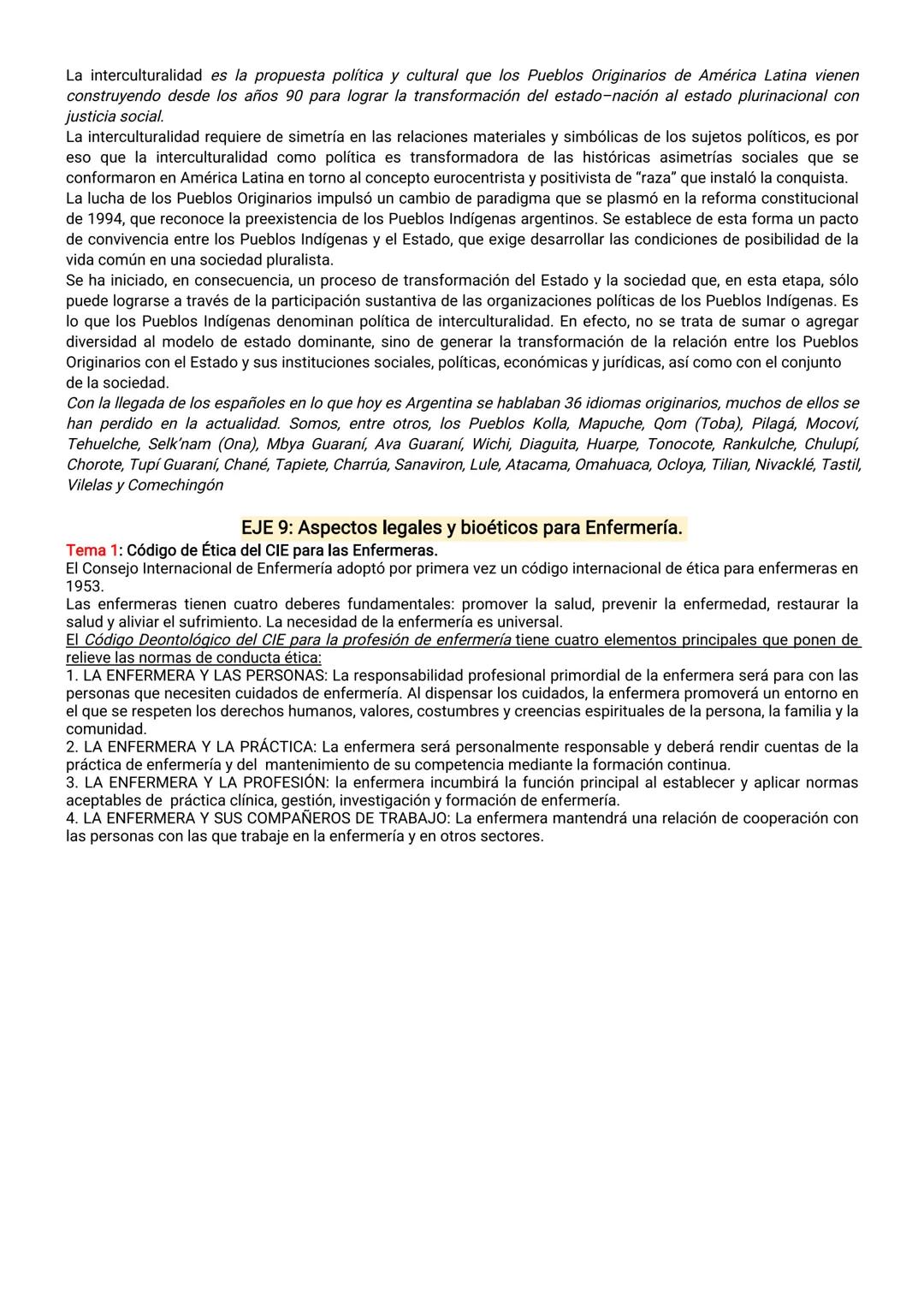 EJE 1: FUNDAMENTO DEL CUIDADO DE ENFERMERÍA
Tema 1: Enfermería en Salud y Enfermedad
El profesional de enfermería debe considerar al individ