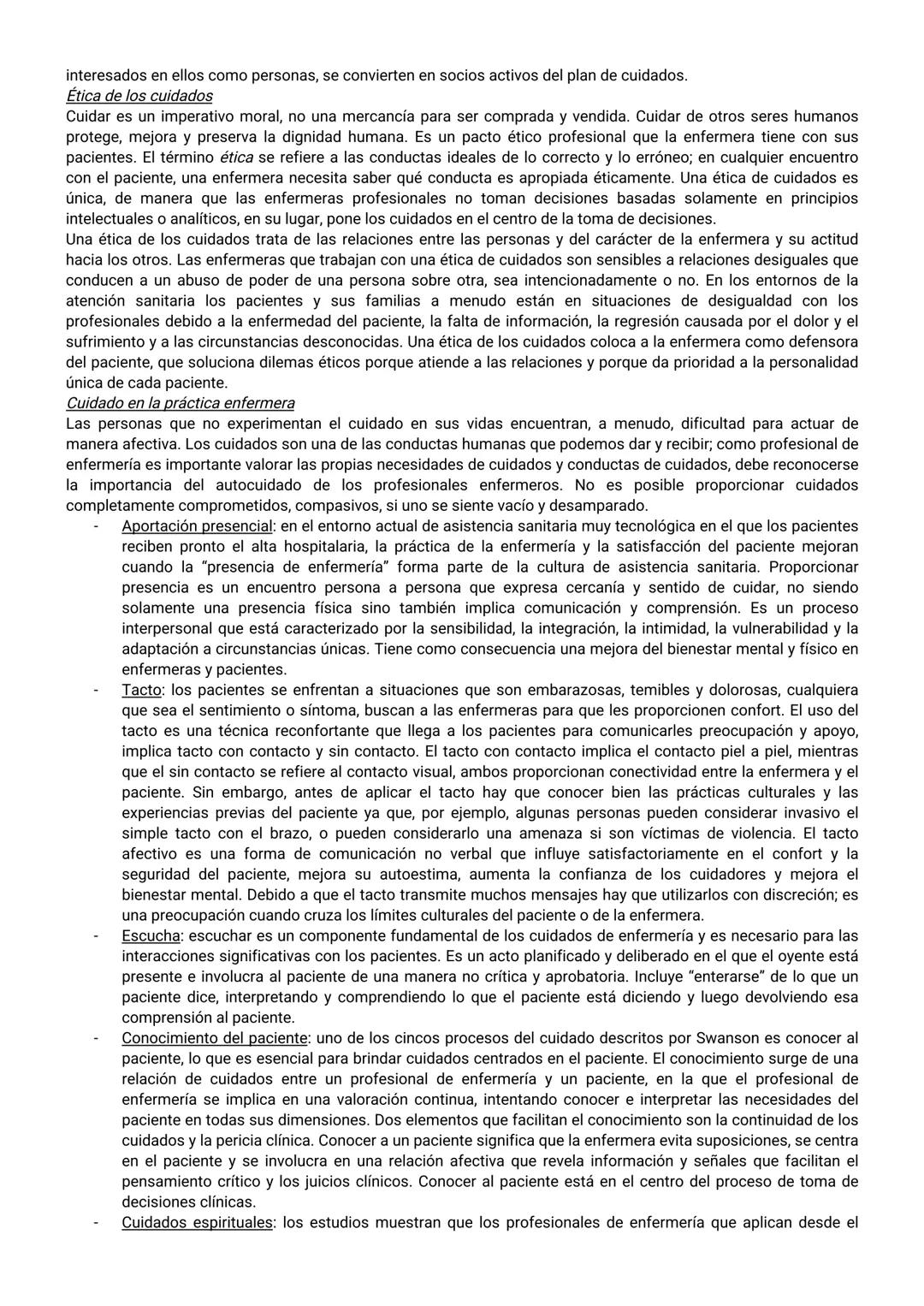 EJE 1: FUNDAMENTO DEL CUIDADO DE ENFERMERÍA
Tema 1: Enfermería en Salud y Enfermedad
El profesional de enfermería debe considerar al individ