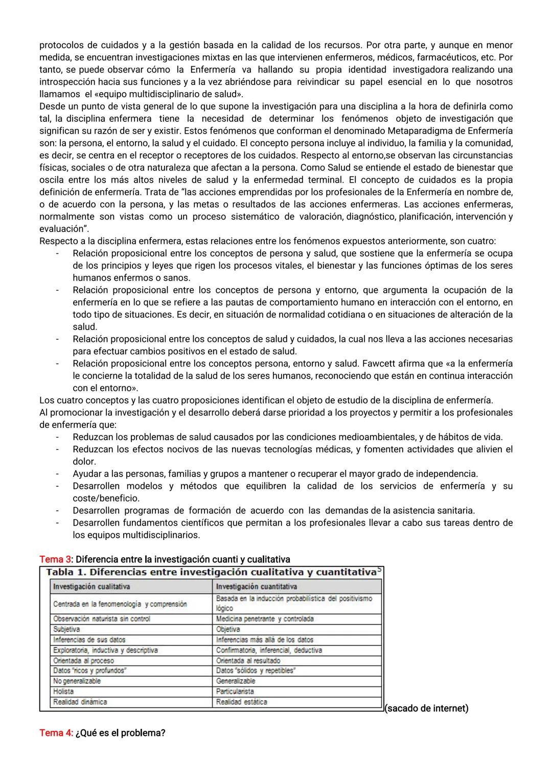 EJE 1: FUNDAMENTO DEL CUIDADO DE ENFERMERÍA
Tema 1: Enfermería en Salud y Enfermedad
El profesional de enfermería debe considerar al individ