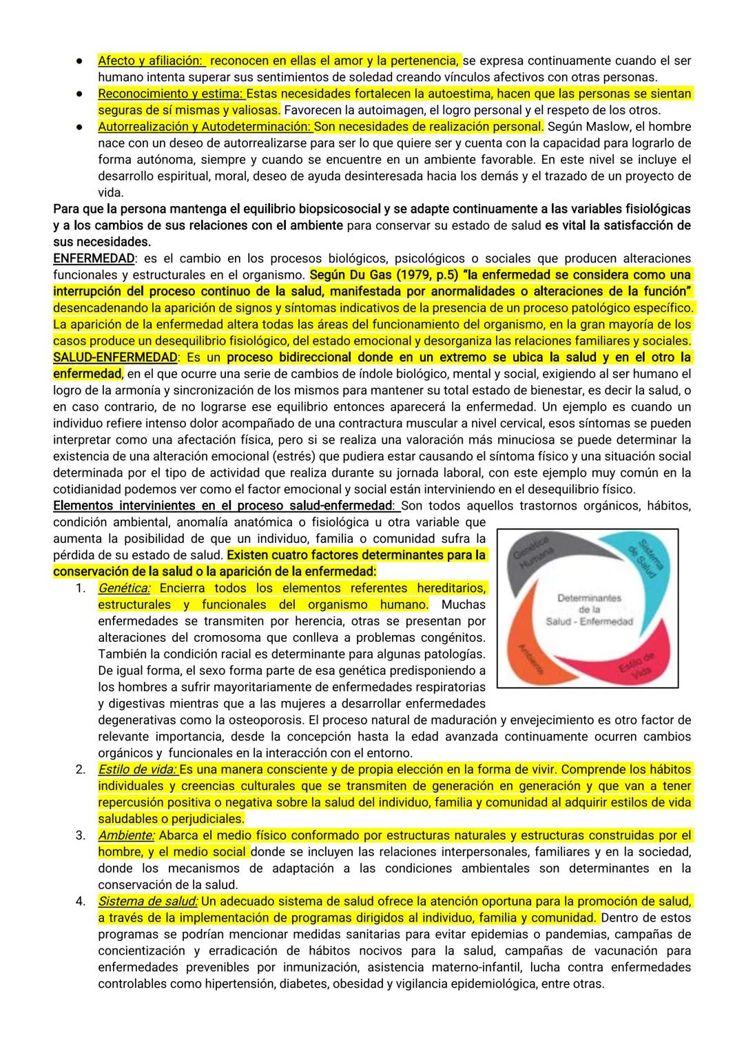 EJE 1: FUNDAMENTO DEL CUIDADO DE ENFERMERÍA
Tema 1: Enfermería en Salud y Enfermedad
El profesional de enfermería debe considerar al individ