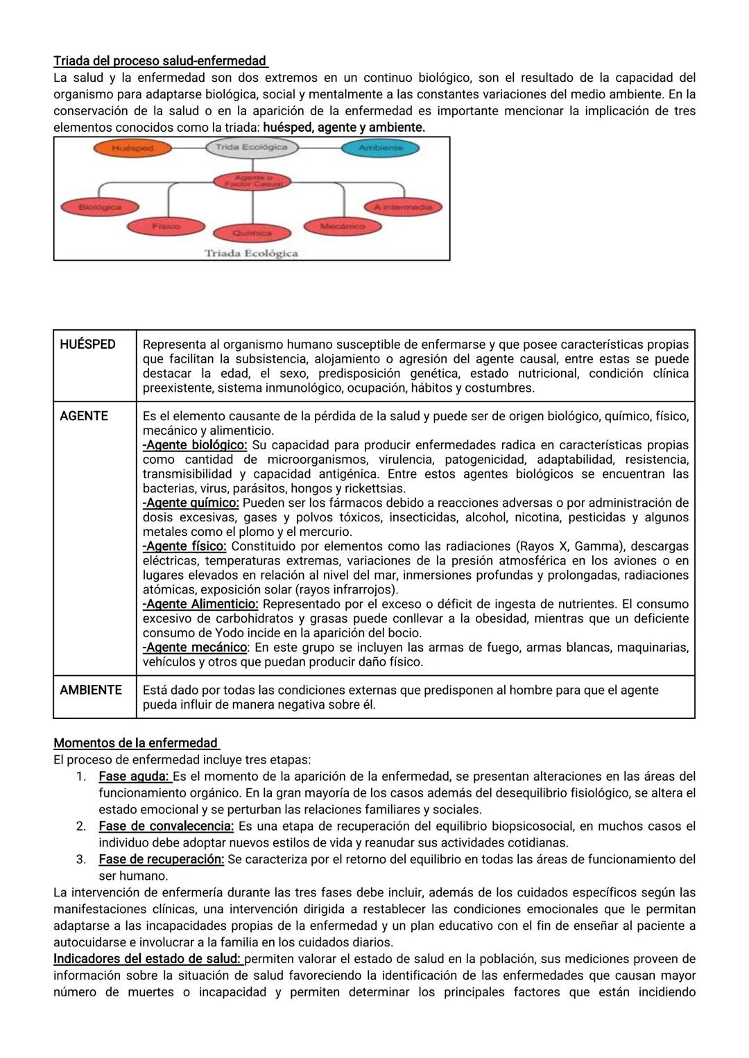EJE 1: FUNDAMENTO DEL CUIDADO DE ENFERMERÍA
Tema 1: Enfermería en Salud y Enfermedad
El profesional de enfermería debe considerar al individ