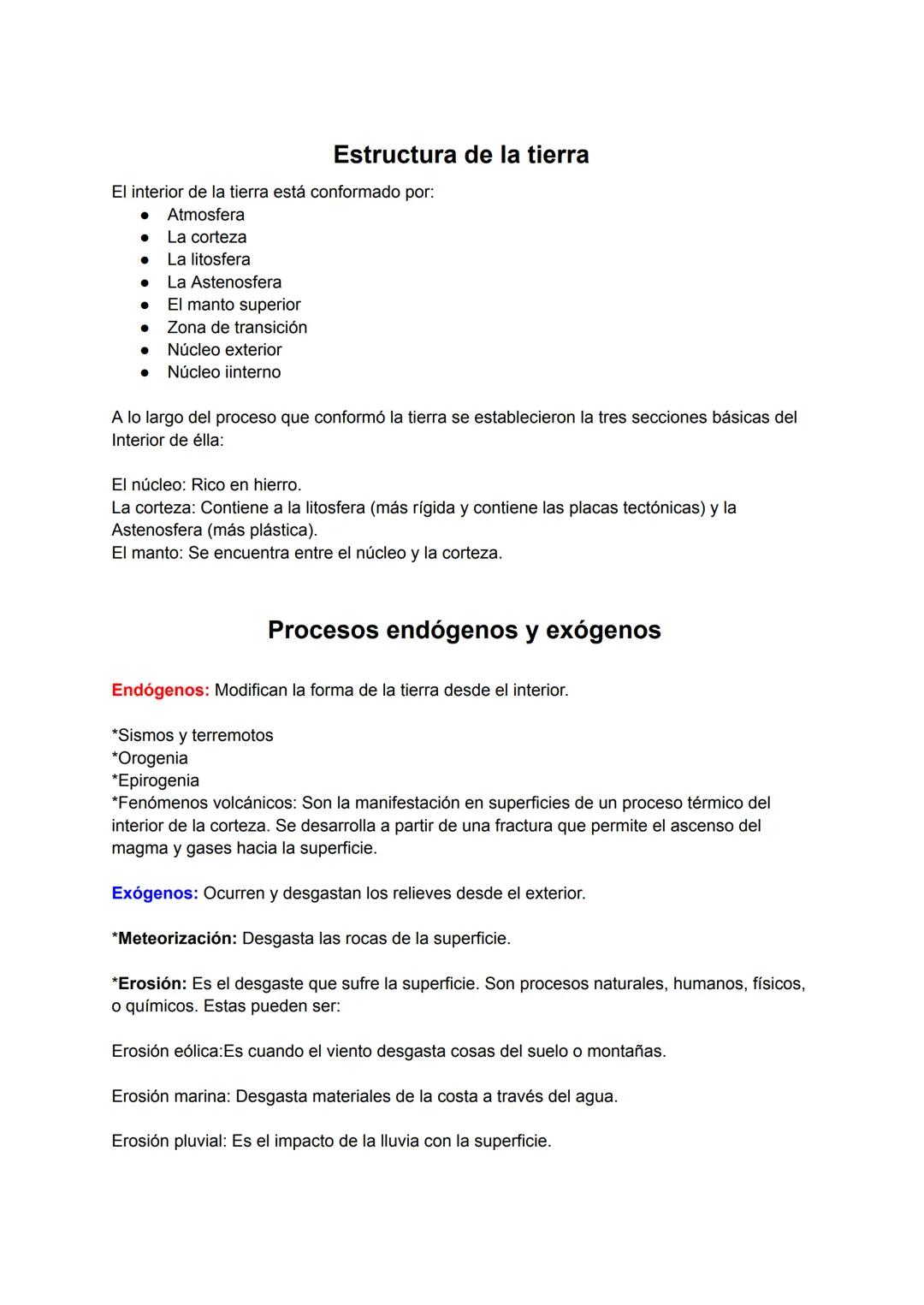 Estructura de la tierra
El interior de la tierra está conformado por:
* Atmosfera
* La corteza
* La litosfera
* La Astenosfera
* El manto su