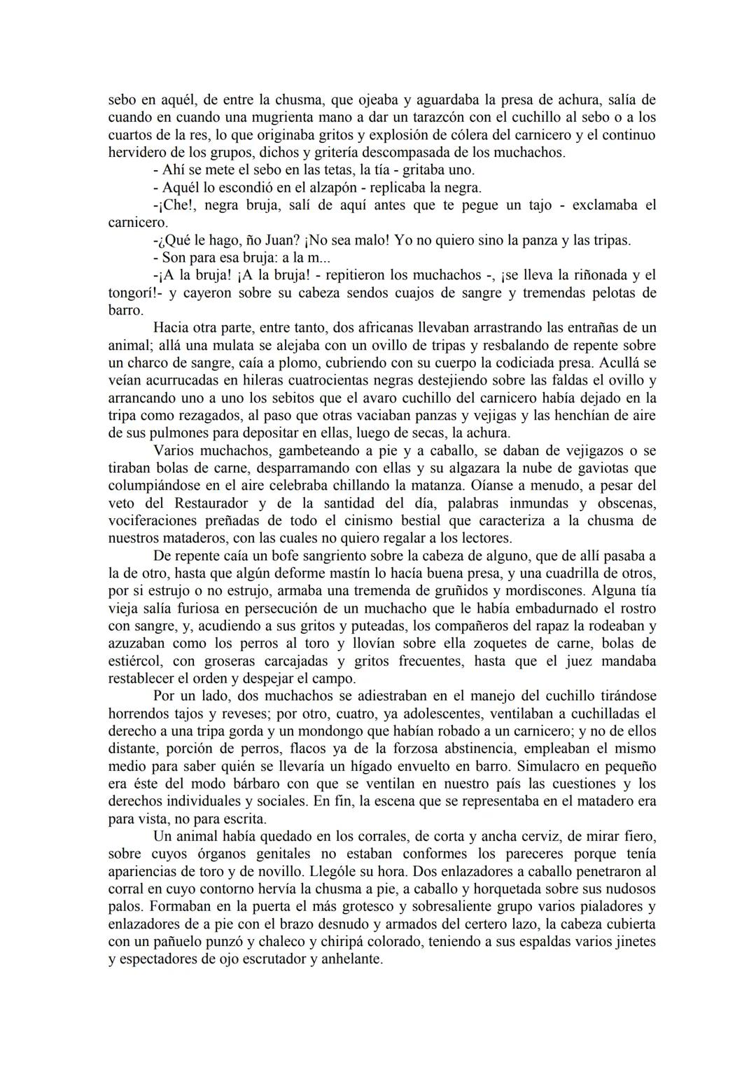 # ESTEBAN ECHEVERRÍA
# EL MATADERO
A pesar de que la mía es historia, no la empezaré por el arca de Noé y la genealogía de sus ascendiente