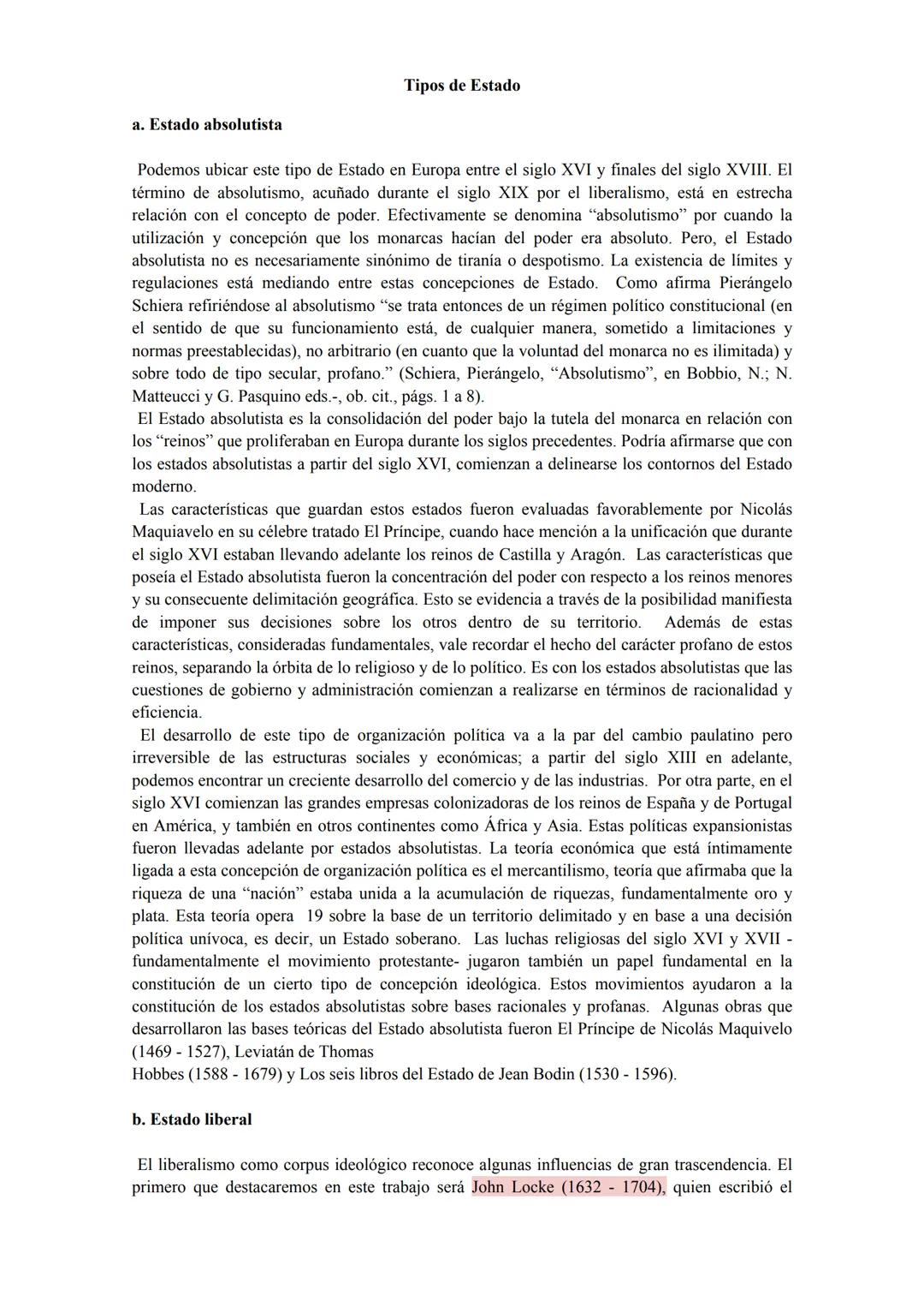 Tipos de Estado
a. Estado absolutista
Podemos ubicar este tipo de Estado en Europa entre el siglo XVI y finales del siglo XVIII. El
término