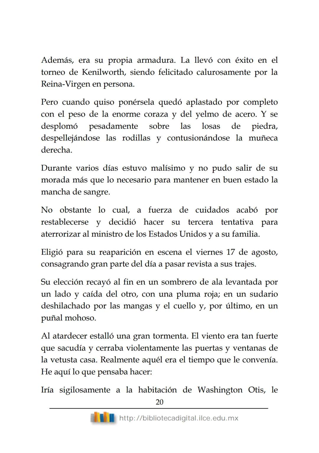 OBRAS CLÁSICAS DE SIEMPRE
El fantasma de
Canterville
Oscar Wilde
(1854-1900) # El FANTASMA DE CANTERVILLE
OSCAR WILDE
ÍNDICE
I.  ........