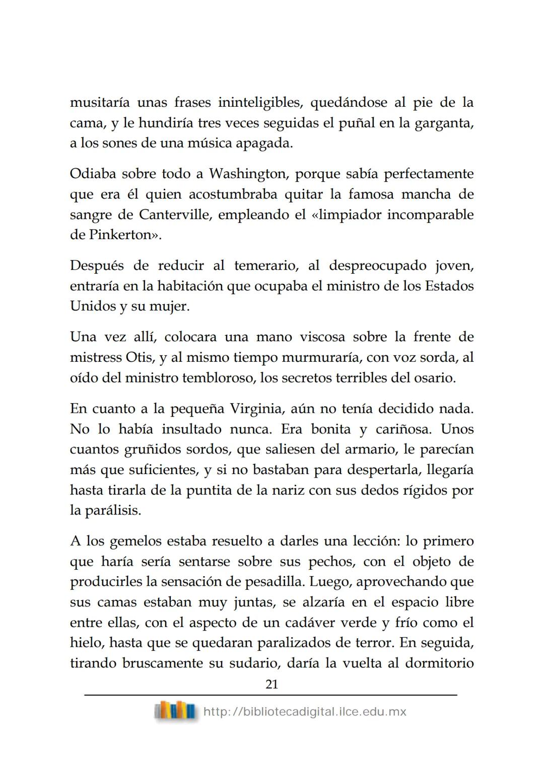 OBRAS CLÁSICAS DE SIEMPRE
El fantasma de
Canterville
Oscar Wilde
(1854-1900) # El FANTASMA DE CANTERVILLE
OSCAR WILDE
ÍNDICE
I.  ........