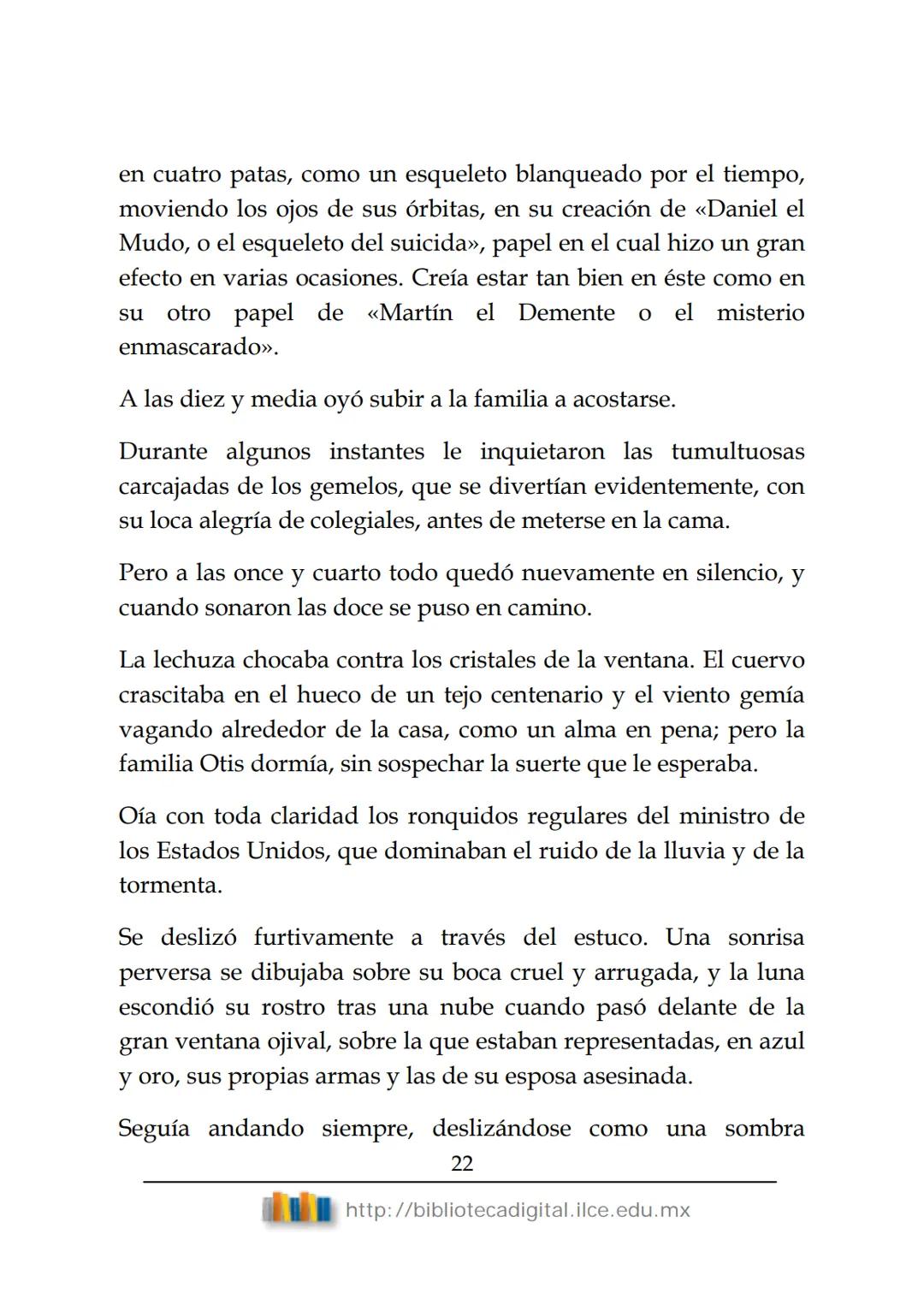 OBRAS CLÁSICAS DE SIEMPRE
El fantasma de
Canterville
Oscar Wilde
(1854-1900) # El FANTASMA DE CANTERVILLE
OSCAR WILDE
ÍNDICE
I.  ........