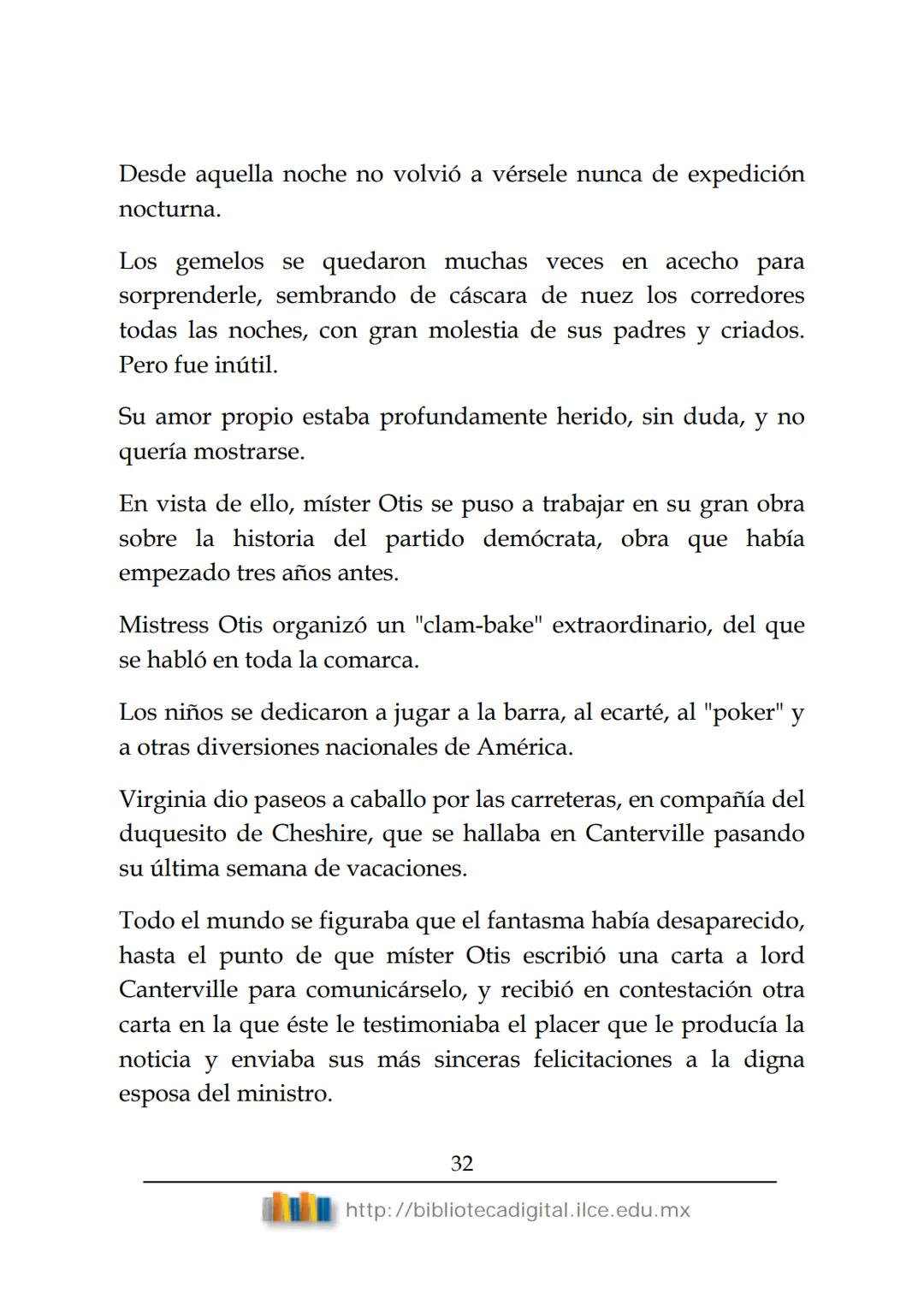 OBRAS CLÁSICAS DE SIEMPRE
El fantasma de
Canterville
Oscar Wilde
(1854-1900) # El FANTASMA DE CANTERVILLE
OSCAR WILDE
ÍNDICE
I.  ........