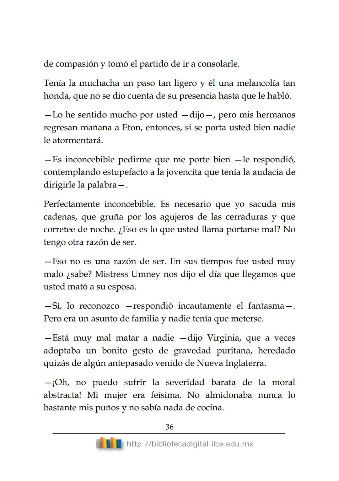 OBRAS CLÁSICAS DE SIEMPRE
El fantasma de
Canterville
Oscar Wilde
(1854-1900) # El FANTASMA DE CANTERVILLE
OSCAR WILDE
ÍNDICE
I.  ........