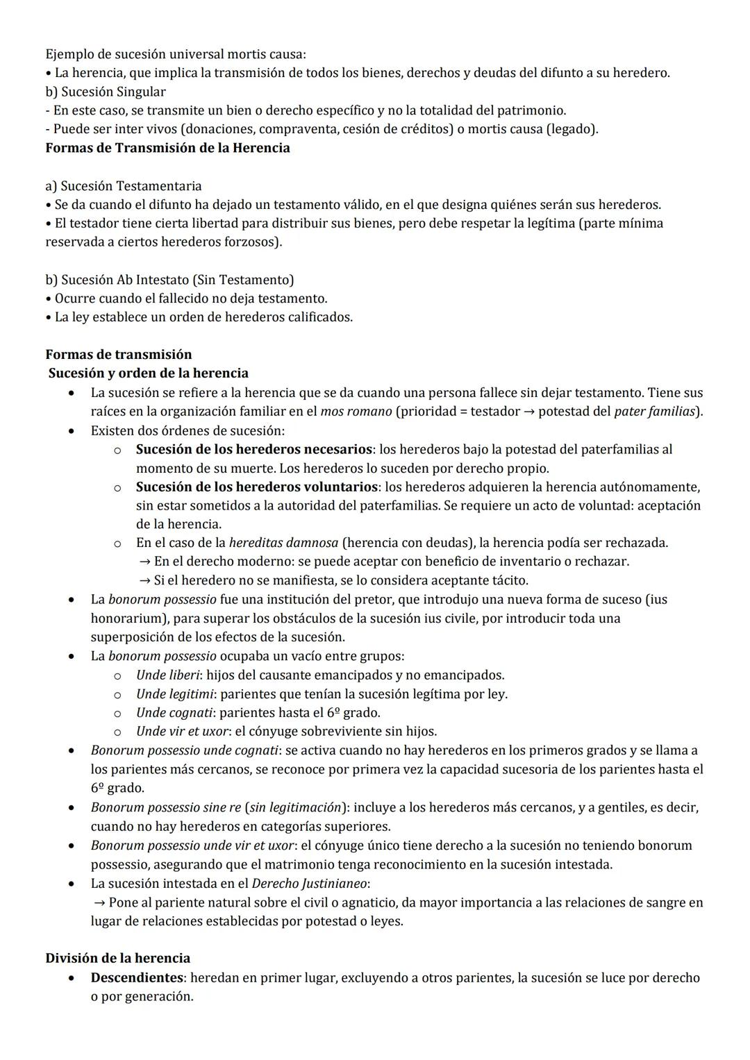 DERECHO SUCESORIO EN ROMA
El Derecho Sucesorio en Roma fue una institución jurídica fundamental, destinada a garantizar la transmisión
orden