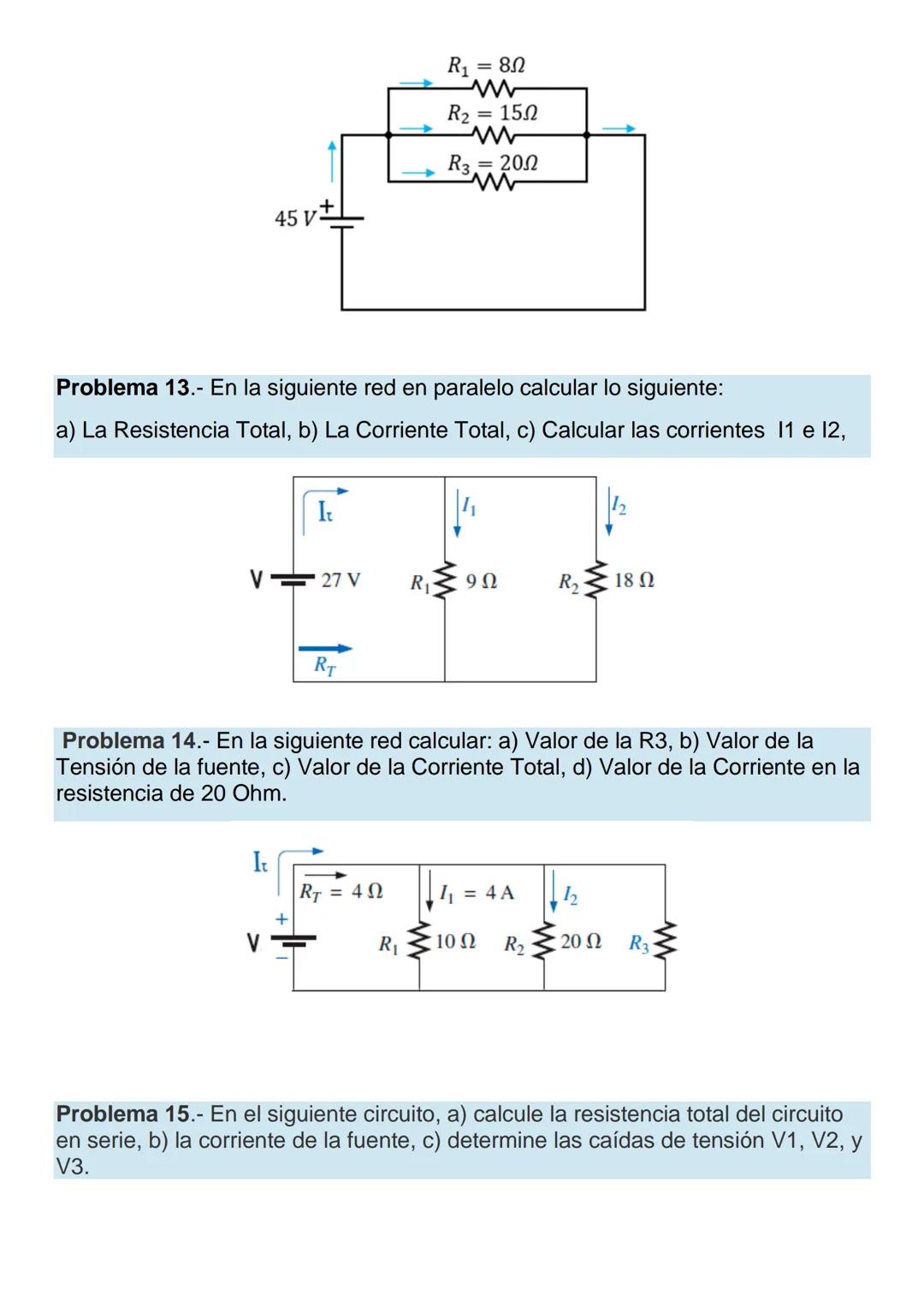 ? Ejercicios para Practicar la Ley del Ohm
Resuelva los siguientes ejercicios:
Problema 1.- ¿Cuál es la intensidad de la corriente que circu
