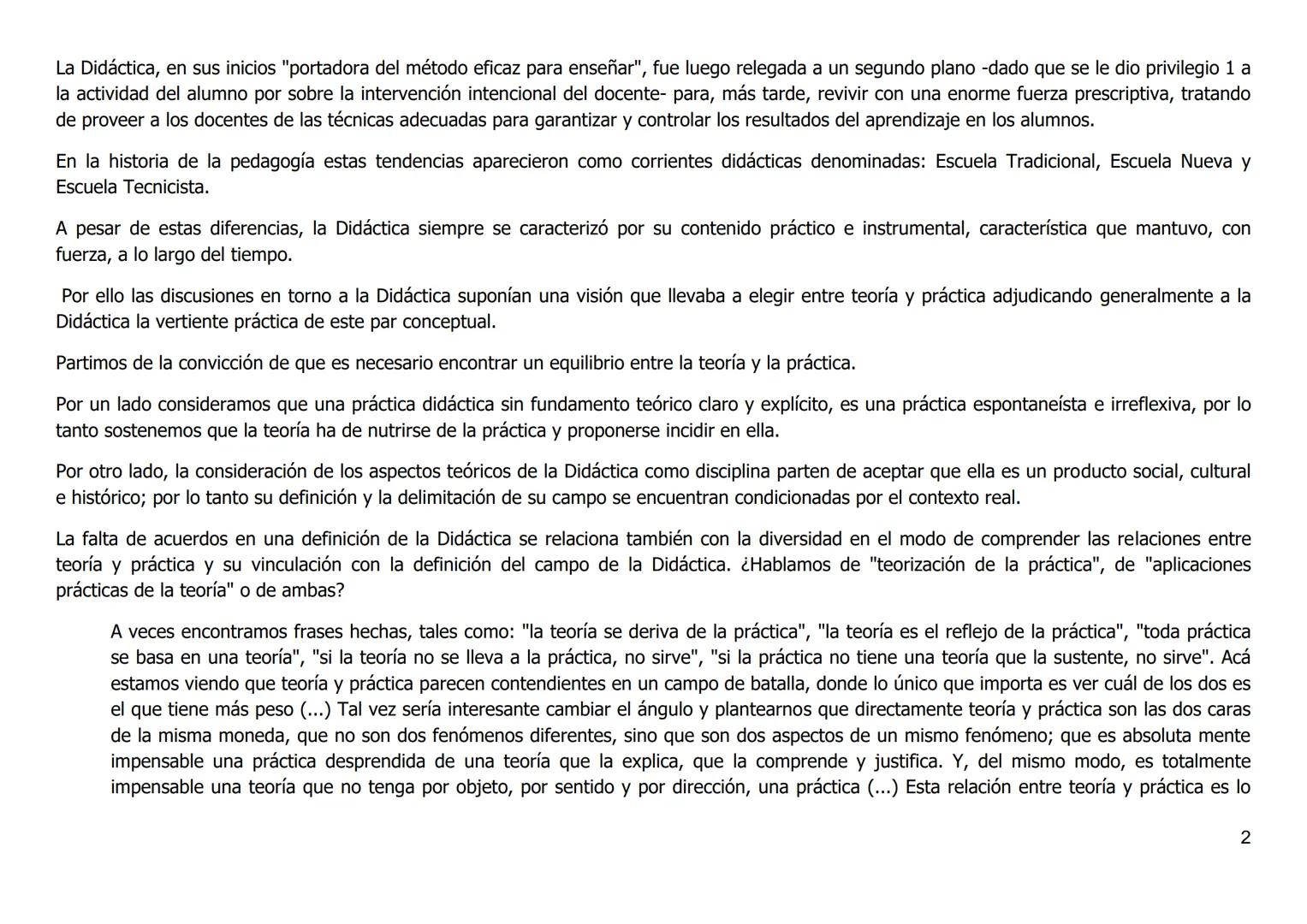 Didáctica General
Lic. y Prof. Sena Mariana
CARACTERIZACIÓN DE LA DIDÁCTICA
Estado actual de la situación
No existe hoy una definición única