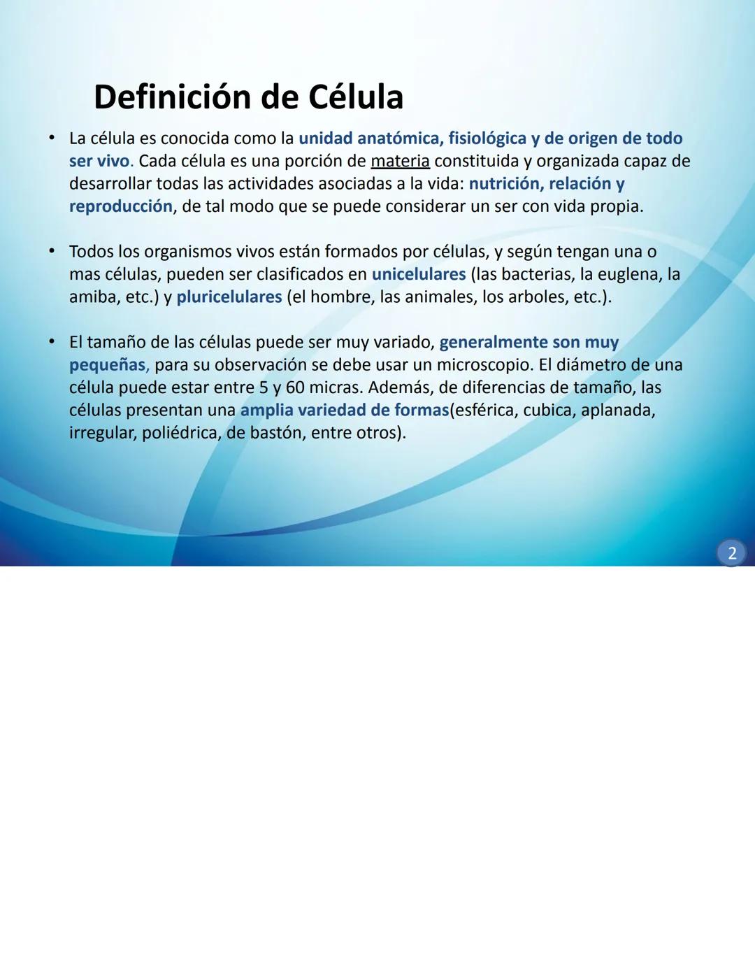 # CELULAS Y TEJIDOS
Profesora: Laura Armoa
Facultad de Ciencias Medicas
-UNR Definición de Célula
La célula es conocida como la unidad anat