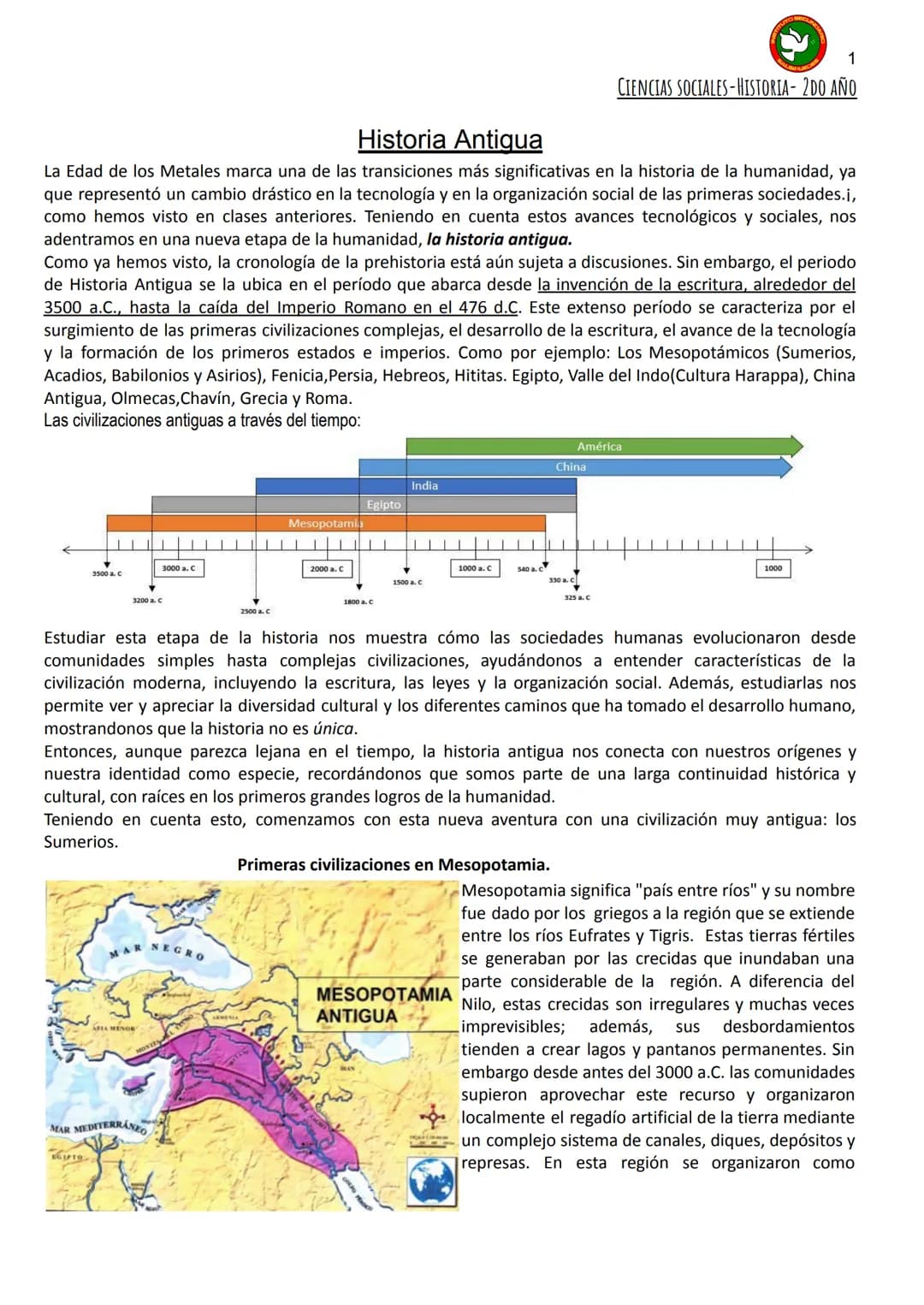 # Historia Antiqua
La Edad de los Metales marca una de las transiciones más significativas en la historia de la humanidad, ya que represent