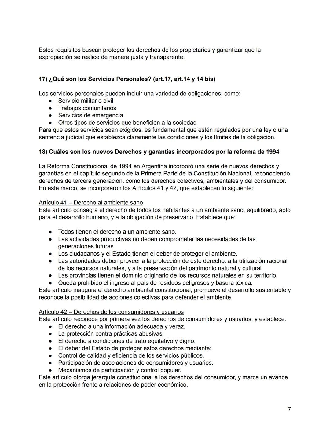 Cuestionario 8
1) Enumere y analice los derechos explícitos del Art. 14 de la CN.
El artículo 14 de la Constitución Nacional Argentina recon