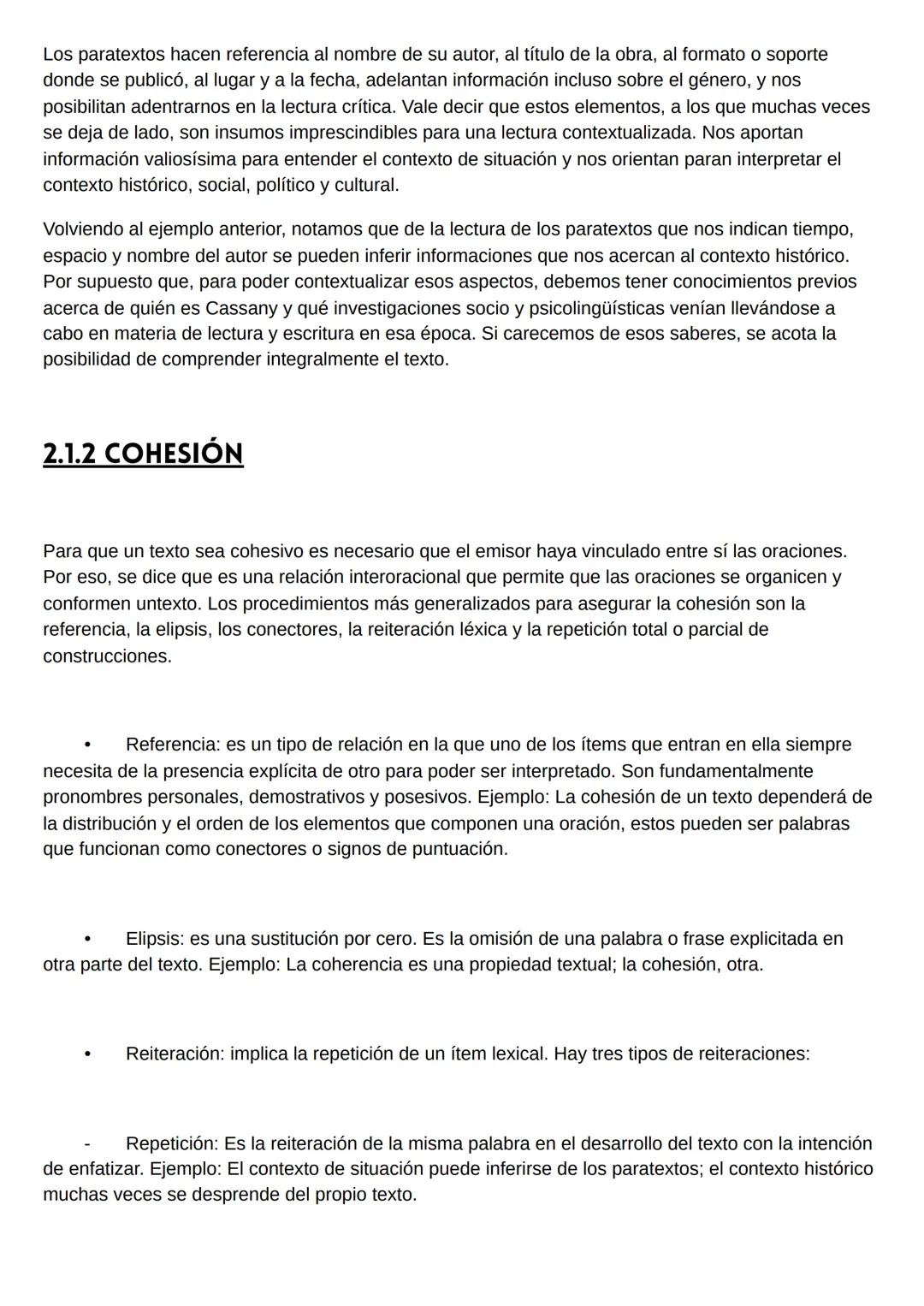 2.1 TEXTO, CONTEXTO Y
PARATEXTO
El texto es una unidad semántico-discursiva, es decir, un artefacto verbal con unidad de sentido que
circula