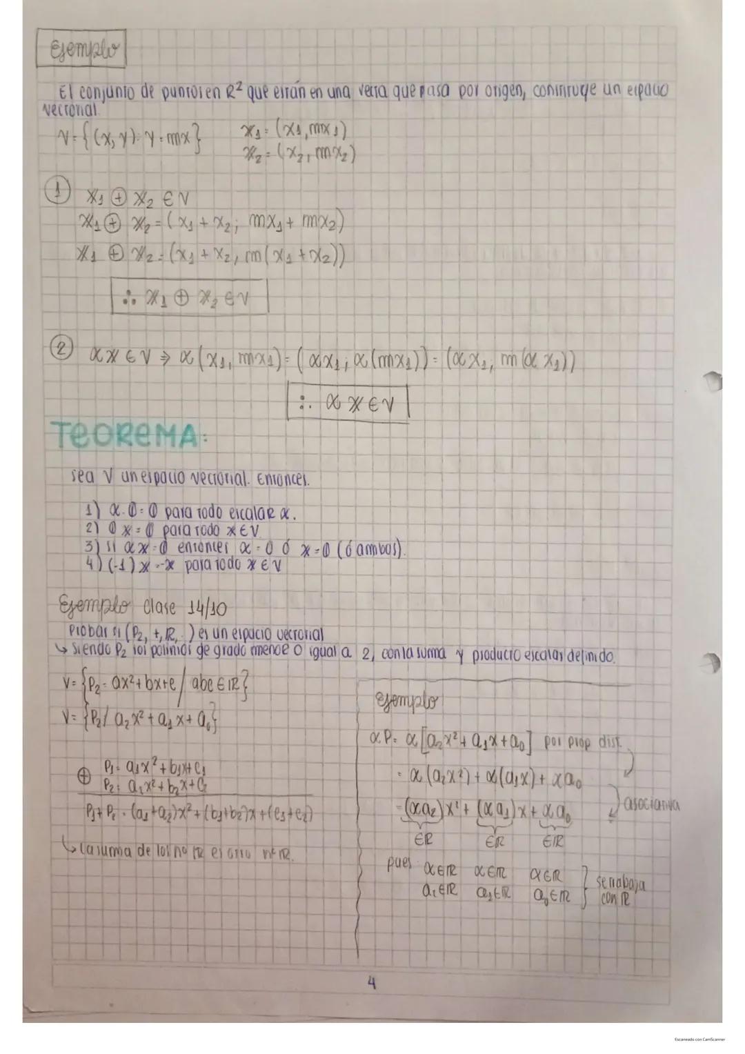 Espacios vectoriales:
Definición de espacios vectoriales cambio de base
- axiomas
- Teorema
Subespacio vectorial (definición).
Teorema
-Cond