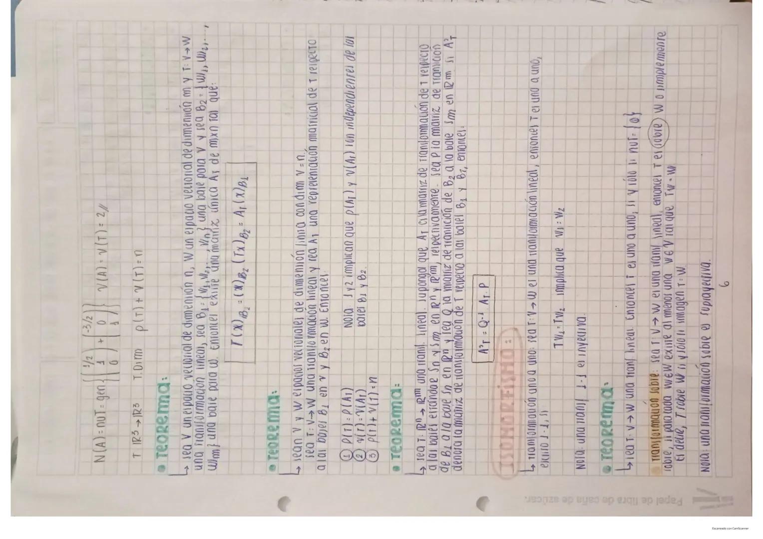 ## Transformación Lineal
**Definición:** Tenemos 2 espacios vectoriales reales *V* y *W*. Una transformación lineal *T* de *V* en *W* es un