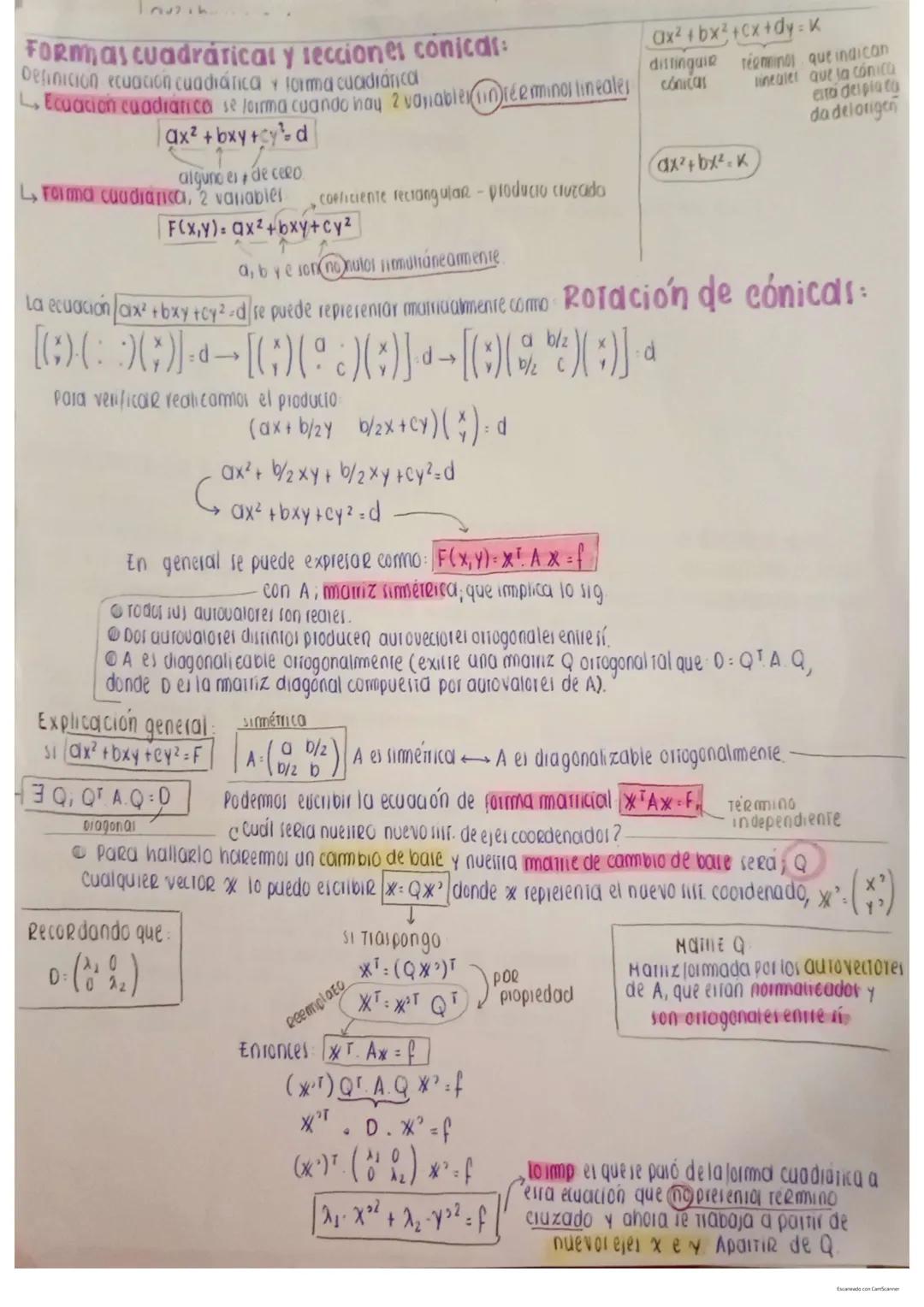 ## Unidad 7:
**Definición:** A matriz nxn con elementos reales, el $n \times n \in \mathbb{R}$ o complejo) se llama autovalor de A si un $v
