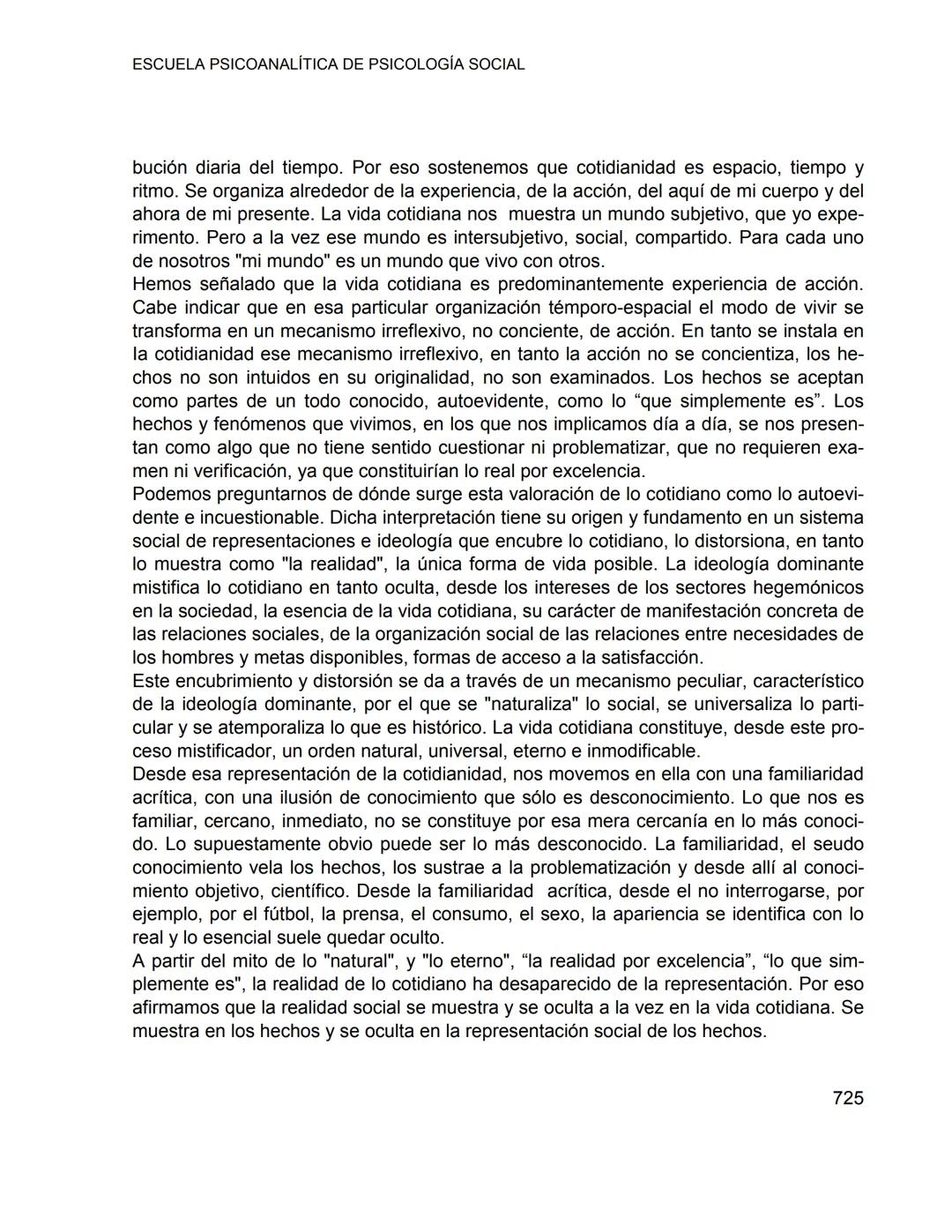 ESCUELA PSICOANALÍTICA DE PSICOLOGÍA SOCIAL
CRÍTICA DE LA VIDA COTIDIANA (II)
PSICOLOGÍA DE LA VIDA COTIDIANA
Enrique Pichon-Rivière
1. CRÍT