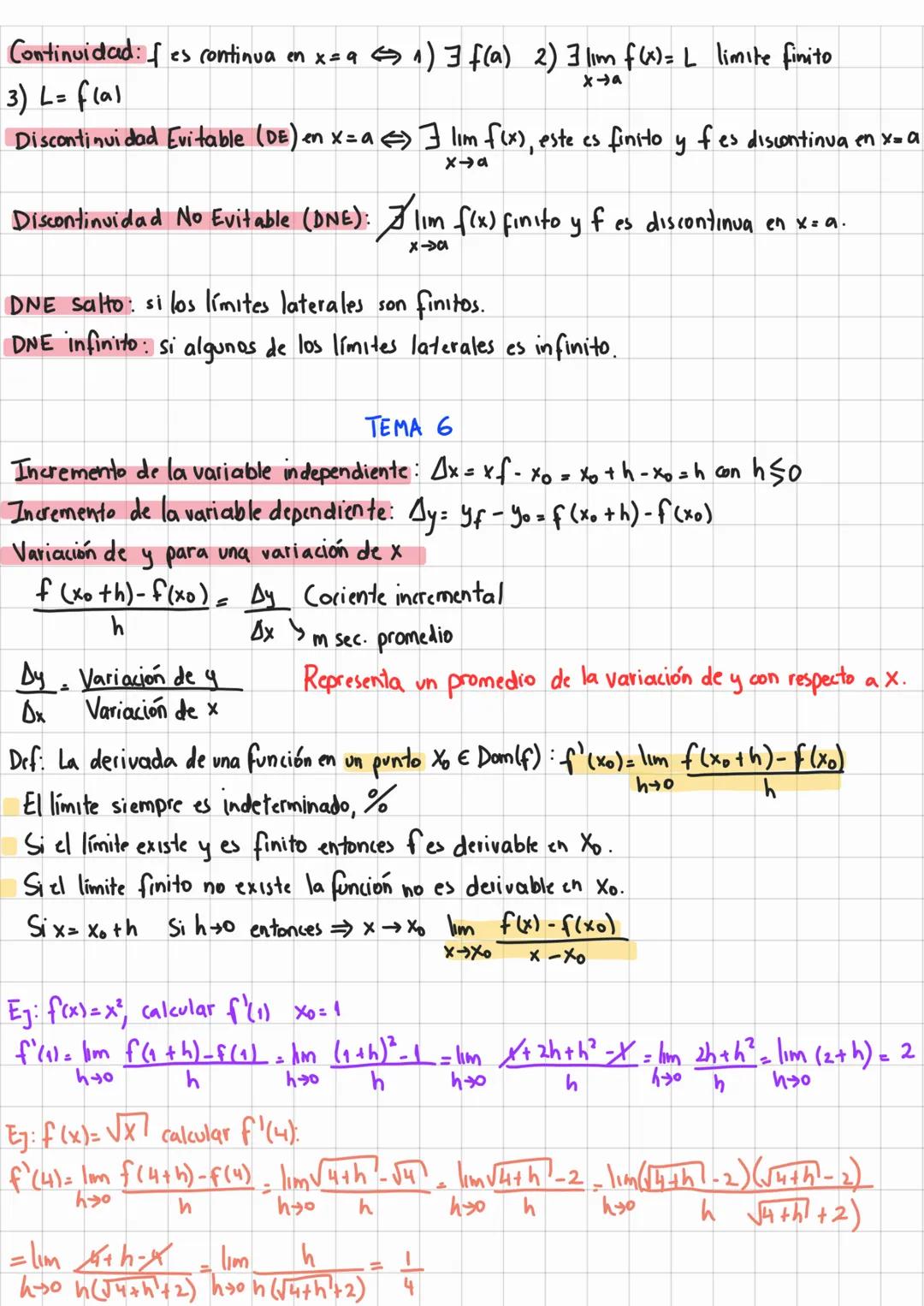 TEMA 5
Límite Fundamental Trigonométrico
f(x)= sen (x) Dom (f)=R-{0}
X
lim sen (x) = 1
fx
X
3
1
Ez: lim sen(6x) = lim 3. sen (6x) = lim 3. s