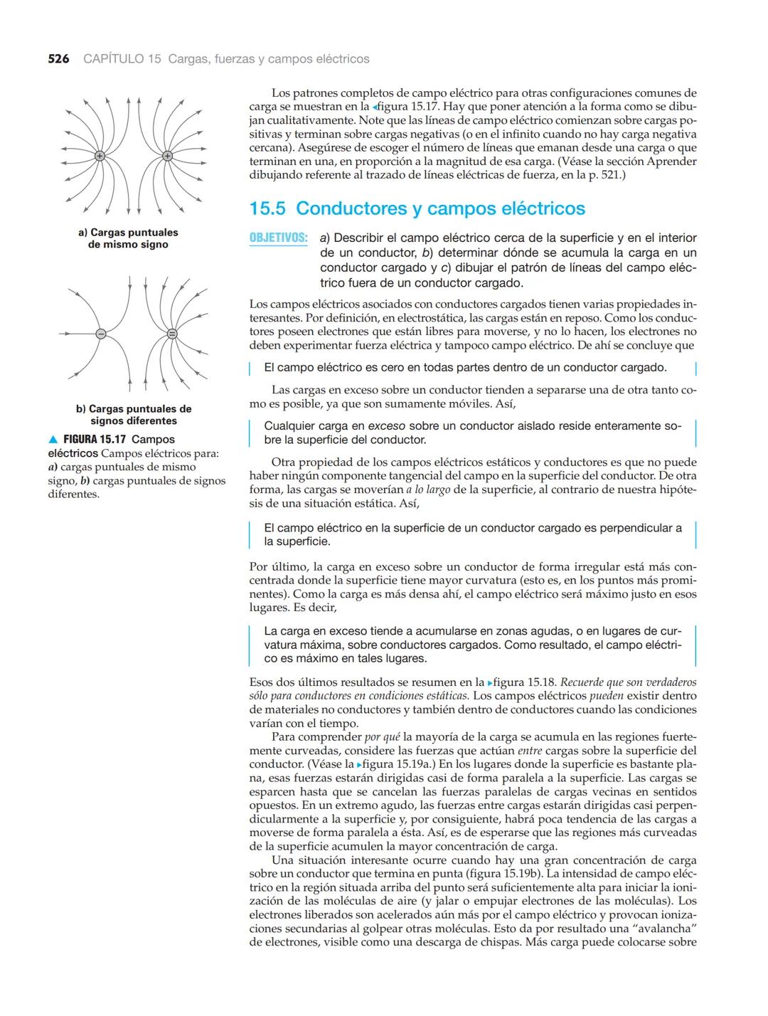 15.4 Campo eléctrico
517
15.4 Campo eléctrico
OBJETIVOS: a) Comprender la definición del campo eléctrico y b) trazar líneas de
campo eléctri