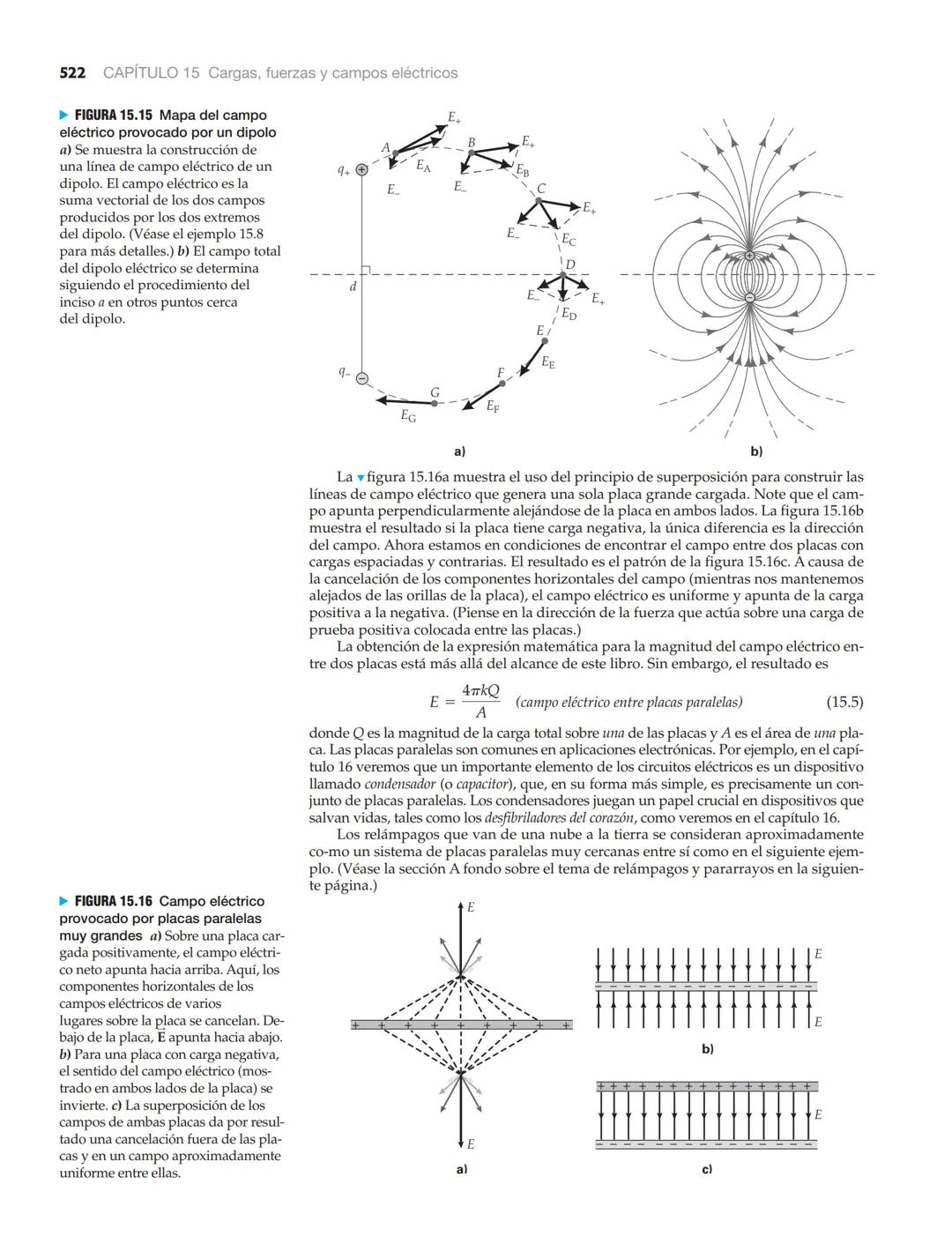15.4 Campo eléctrico
517
15.4 Campo eléctrico
OBJETIVOS: a) Comprender la definición del campo eléctrico y b) trazar líneas de
campo eléctri