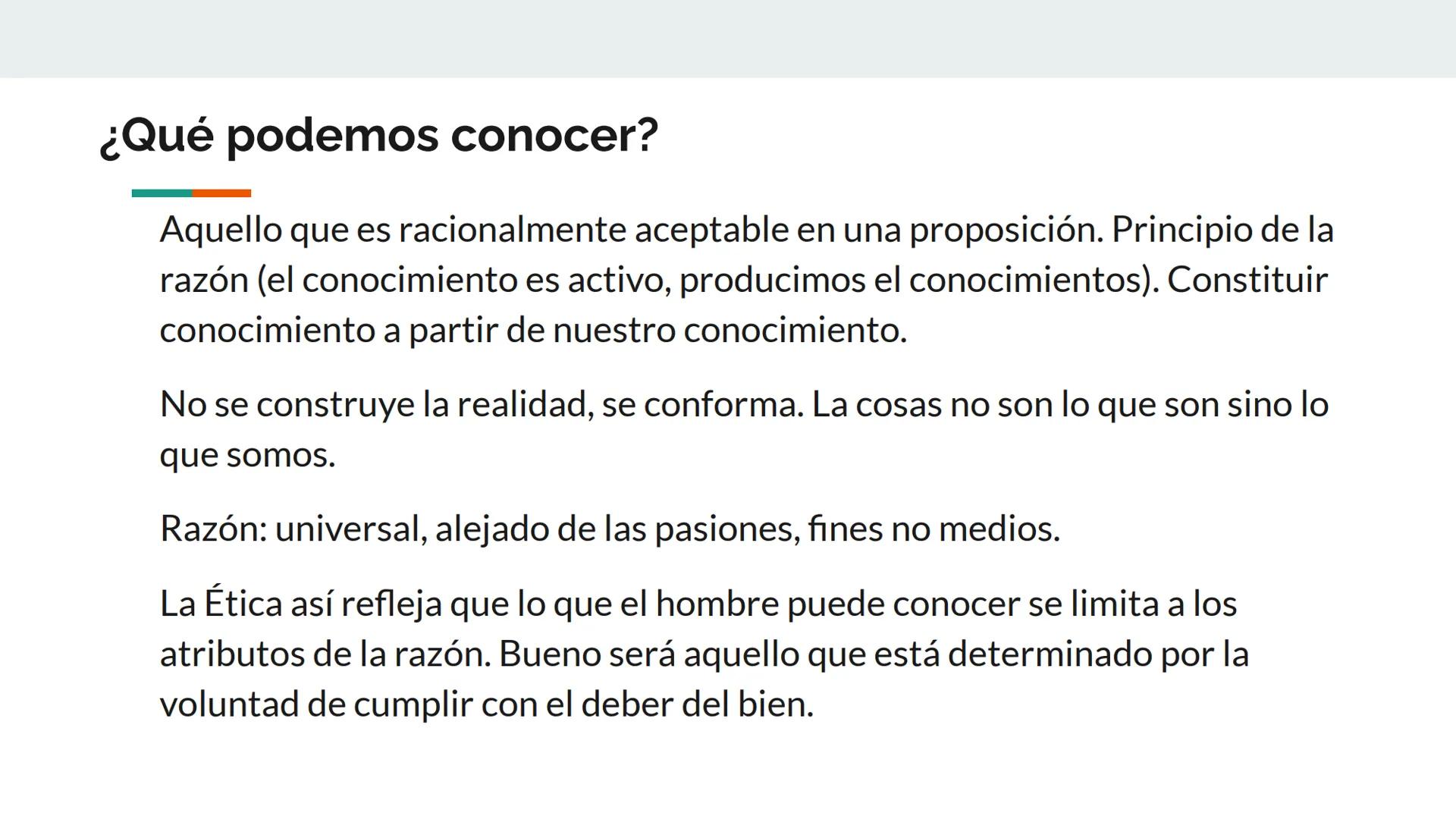 # Guía 3
Mg. Ezequiel Santiago Rodriguez Yo
Razón
Fuente de conocimiento
Ideas
Método
Verdad
Racionalismo
Pensante
Capaz
Razón y lógica
Inn