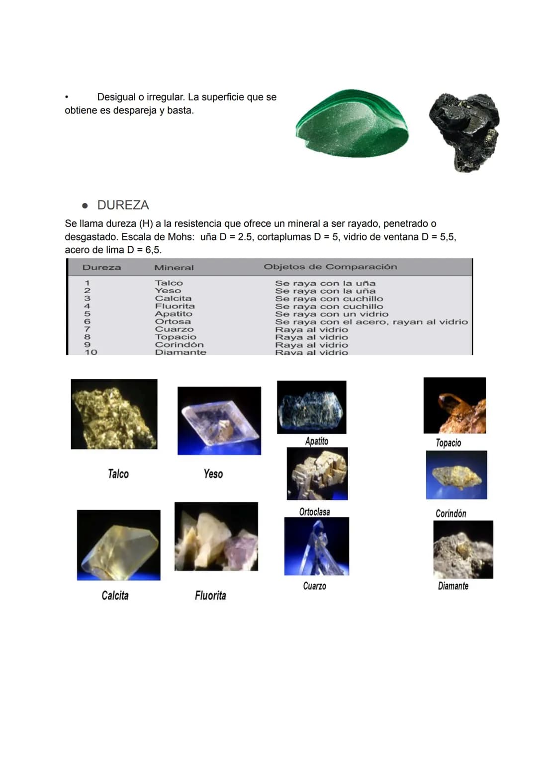 MINERALES
Introducción:
• Mineral: es un sólido homogéneo, generalmente anisótropo, que se presentan de
manera natural y que posee una estru
