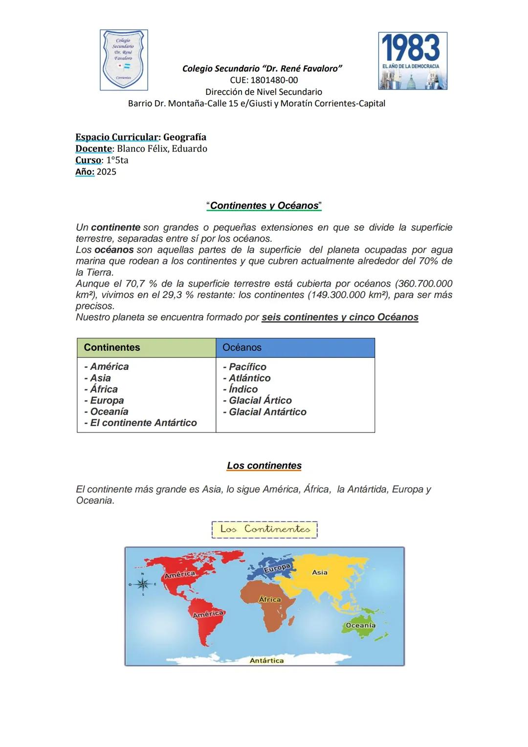 Colegio Secundario "Dr. René Favaloro"
CUE: 1801480-00
Dirección de Nivel Secundario
1983
Barrio Dr. Montaña-Calle 15 e/Giusti y Moratín Cor