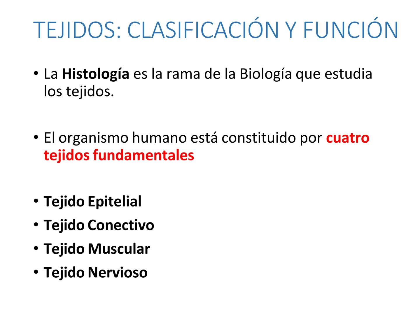 UNIDAD I
Organización del cuerpo humano y nivel
tisular
Organización del cuerpo humano. Tejidos:
clasificación y funciones.
Tejido epitelial