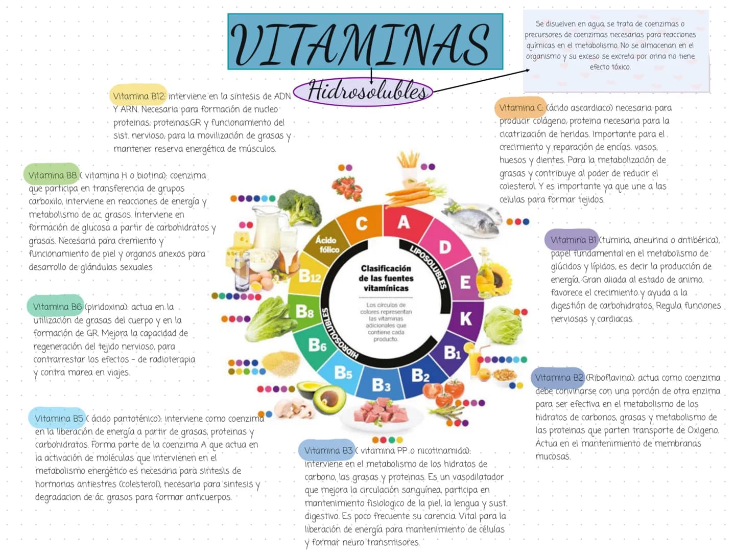 --- OCR Start ---
VITAMINAS
Vitamina B12: interviene en la sintesis de ADN
Y ARN. Necesaria para formación de nucleo
proteinas, proteinas.GR