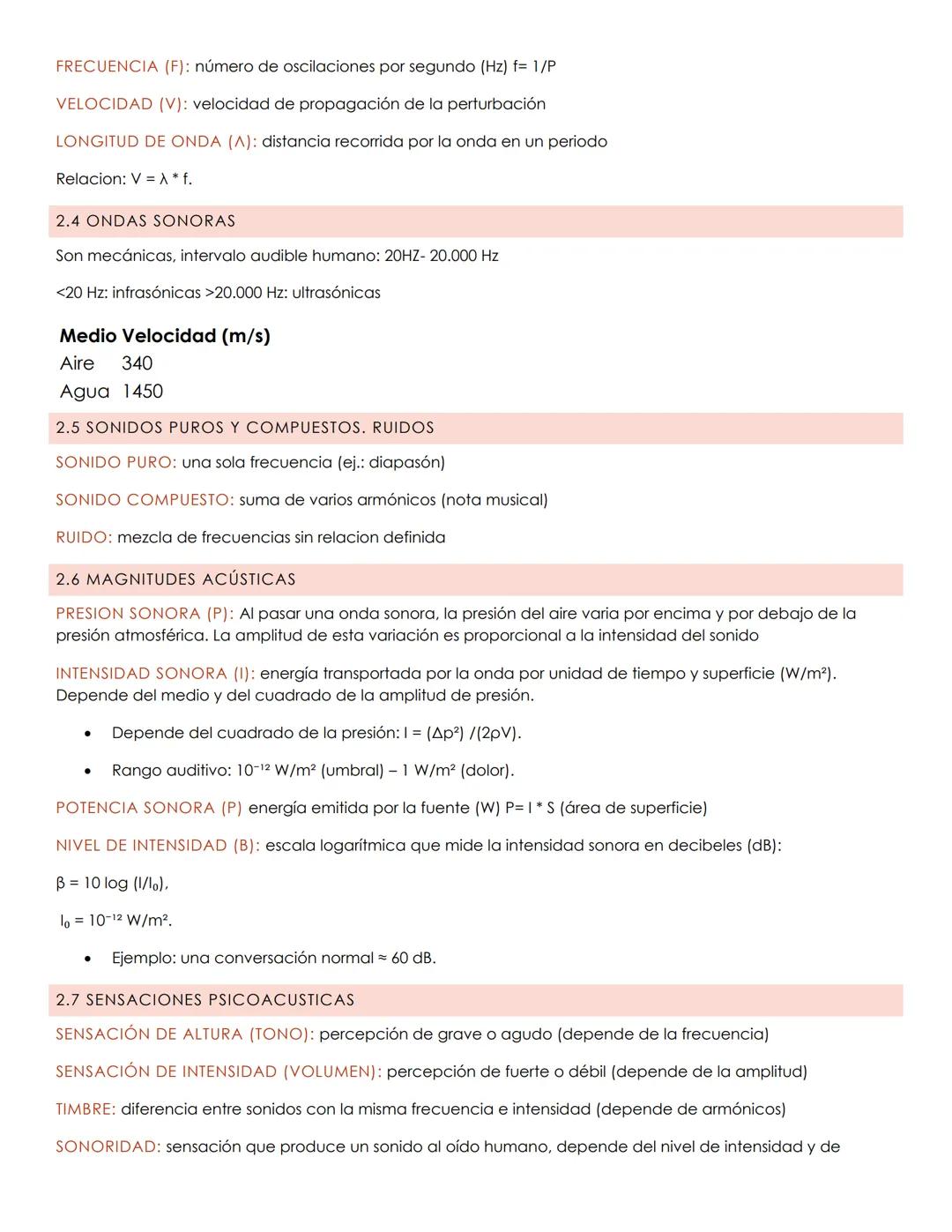 --- OCR Start ---
RESUMEN - NOTAS DE CLASE 1
Materia: Física - Facultad de Arquitectura (UNR)
Título: Introducción a la Acústica Arquitectón