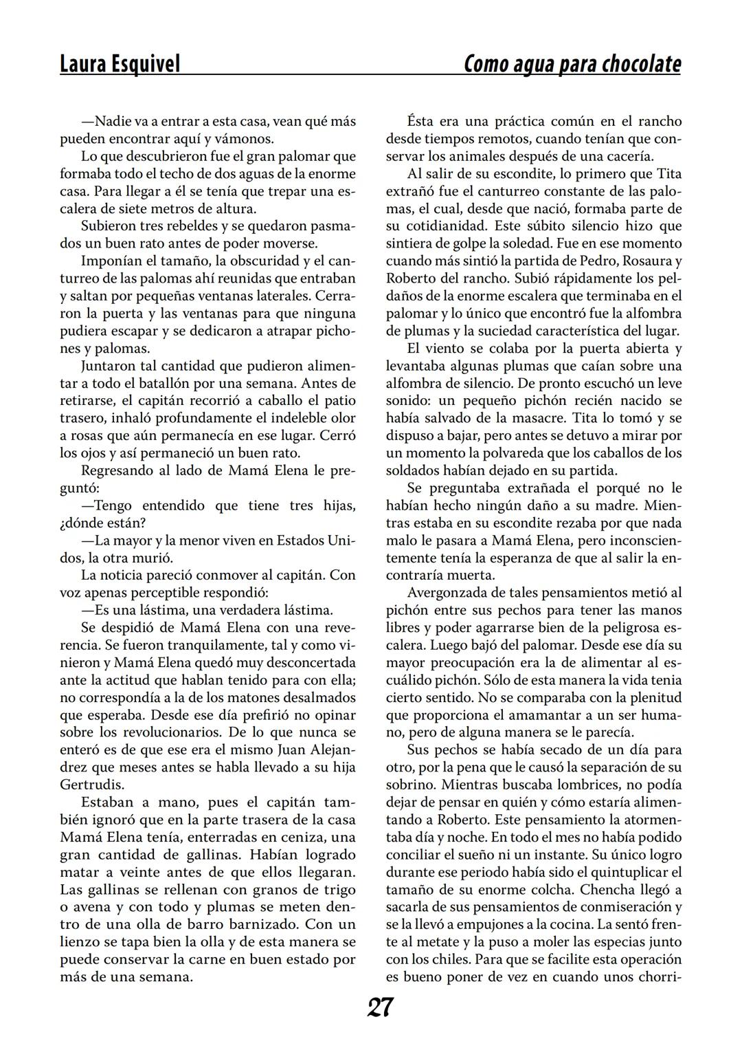 COMO AGUA PARA
CHOCOLATE
LAURA ESQUIVEL
I Enero Tortas de Navidad
INGREDIENTES:
1 lata de sardinas
1½ chorizo
1 cebolla
orégano
1 lata de ch