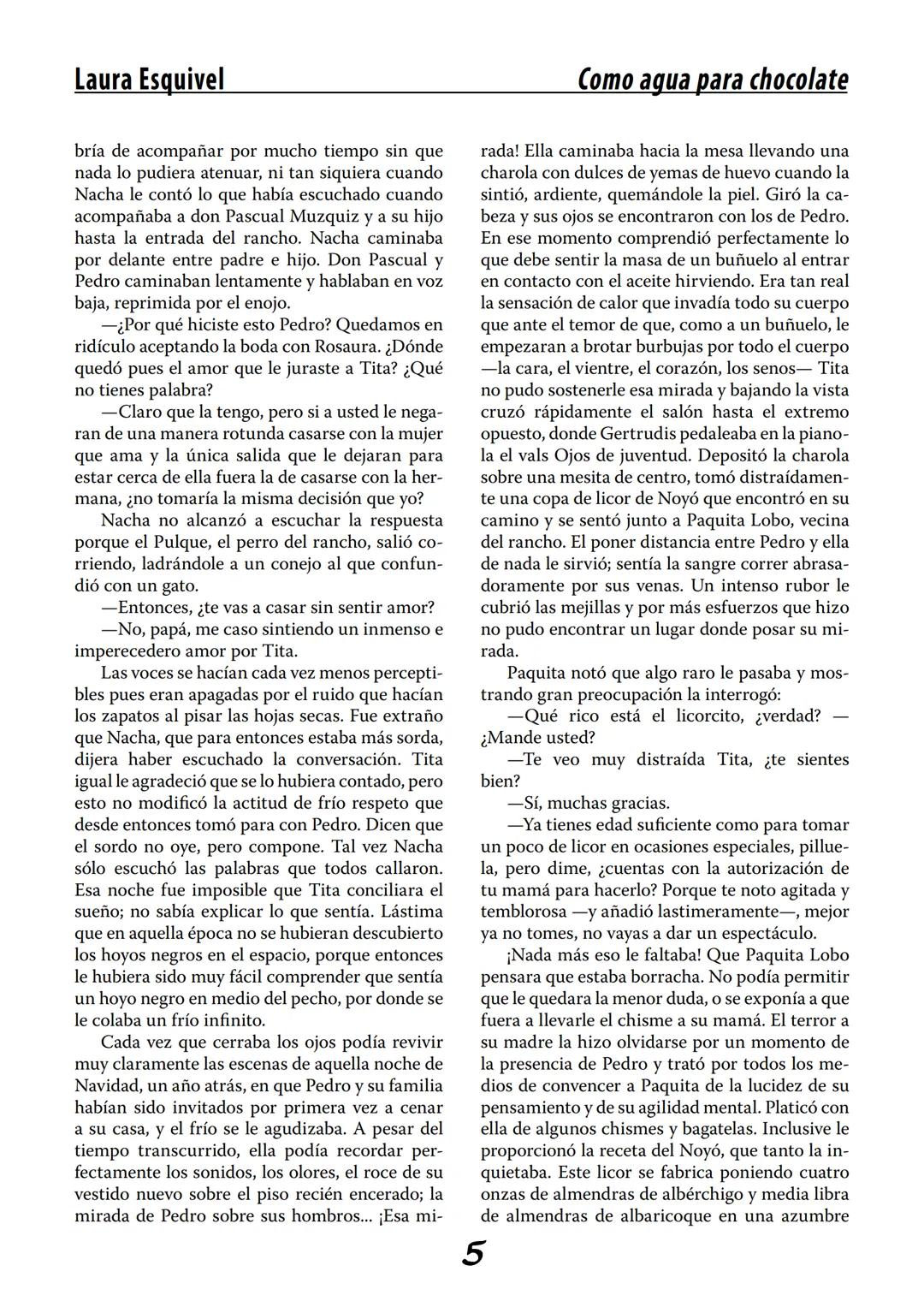 COMO AGUA PARA
CHOCOLATE
LAURA ESQUIVEL
I Enero Tortas de Navidad
INGREDIENTES:
1 lata de sardinas
1½ chorizo
1 cebolla
orégano
1 lata de ch