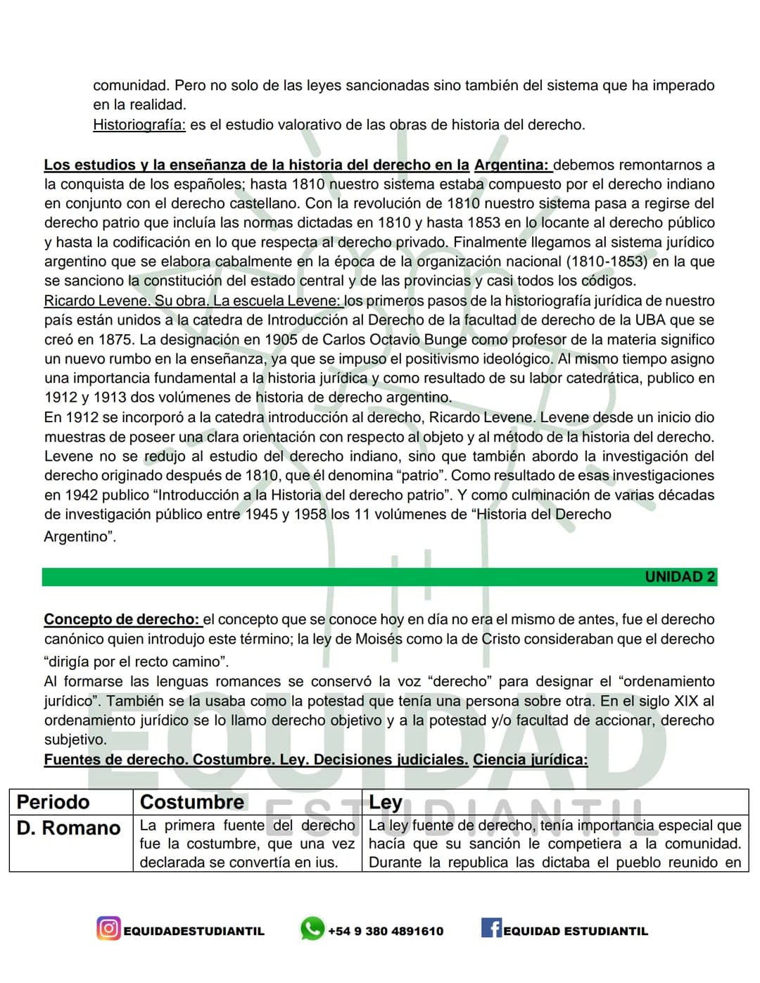 HISTORIA DEL DERECHO
RESUMEN
UNIDAD 1
Historia: no se limita a conocer el pasado, sino que pretende ordenar los hechos que se conoce,
explic
