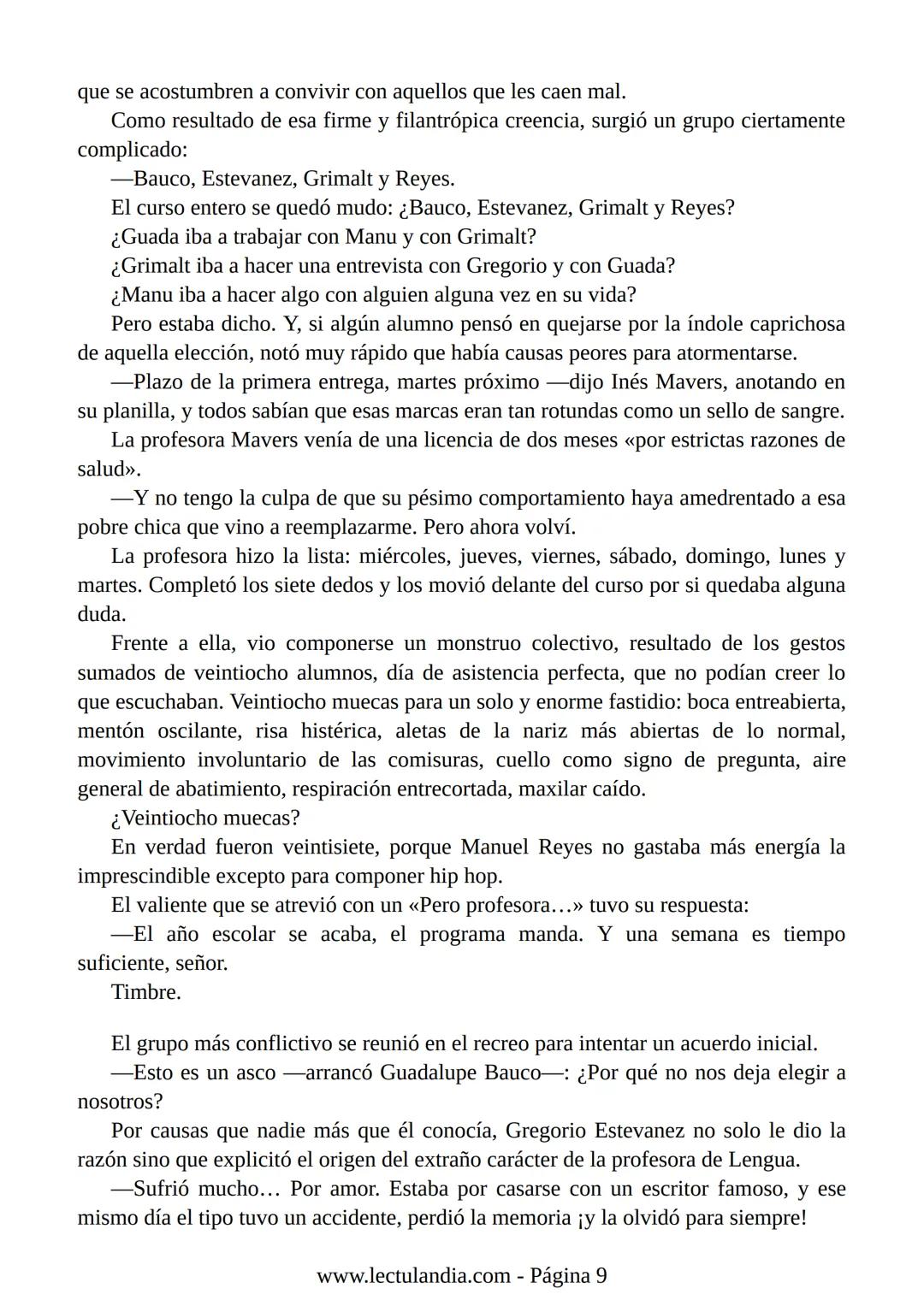 Liliana Bodoc
La entrevista
Lectulandia Cuatro jóvenes que nunca se hubiesen reunido por voluntad propia deben
entrevistar a una persona des