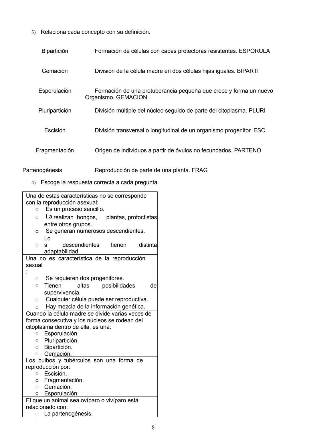 La función reproducción
La reproducción es una de las funciones esenciales de los seres vivos, que asegura la supervivencia de
las especies