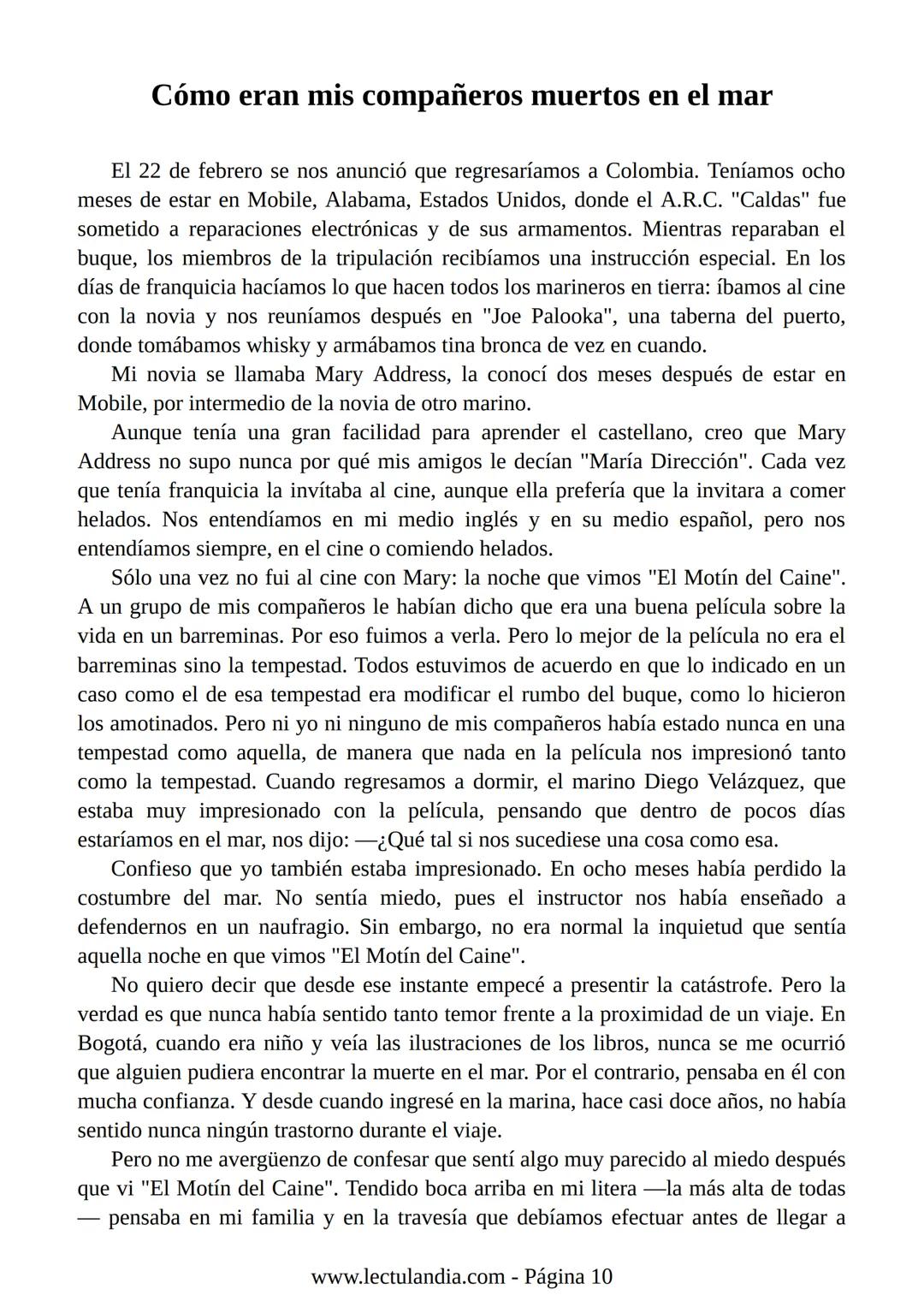 Relato de
un náufrago
GABRIEL GARCÍA
MÁRQUEZ
PREMIO NOBEL DE LITERATURA
BESTSELLER
INTERNACIONAL
Lectulandia Gabriel García Márquez se d