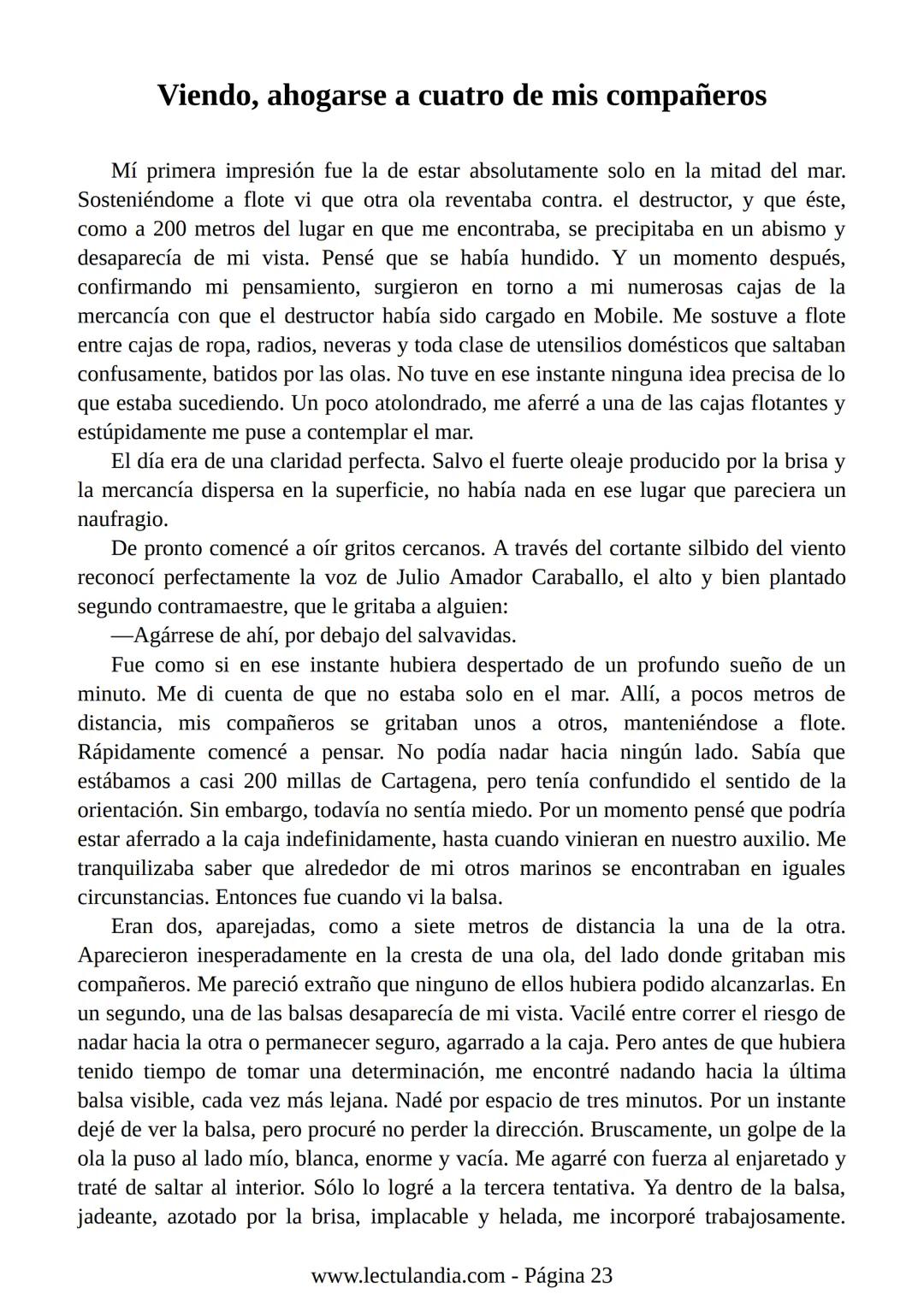Relato de
un náufrago
GABRIEL GARCÍA
MÁRQUEZ
PREMIO NOBEL DE LITERATURA
BESTSELLER
INTERNACIONAL
Lectulandia Gabriel García Márquez se d
