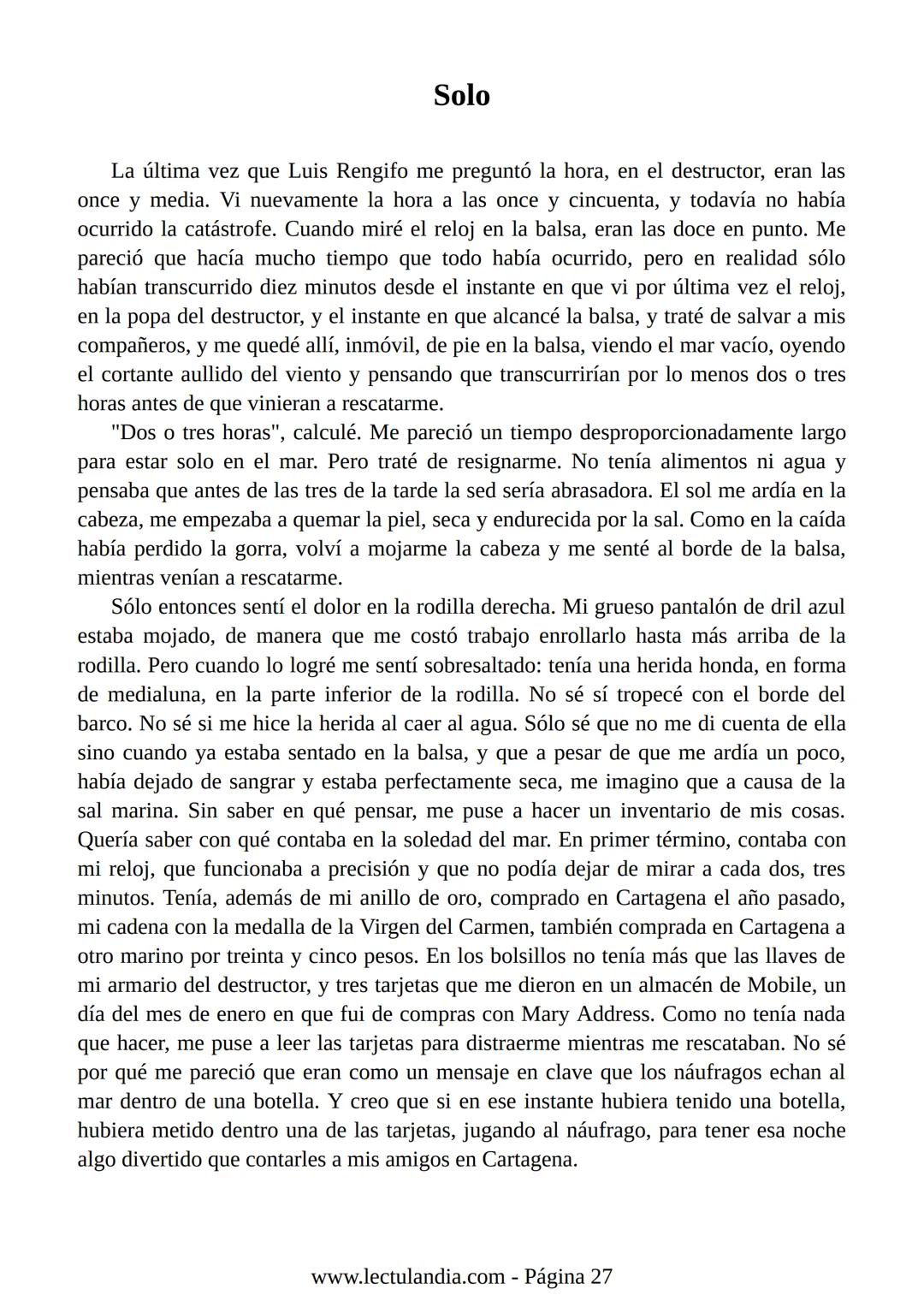 Relato de
un náufrago
GABRIEL GARCÍA
MÁRQUEZ
PREMIO NOBEL DE LITERATURA
BESTSELLER
INTERNACIONAL
Lectulandia Gabriel García Márquez se d