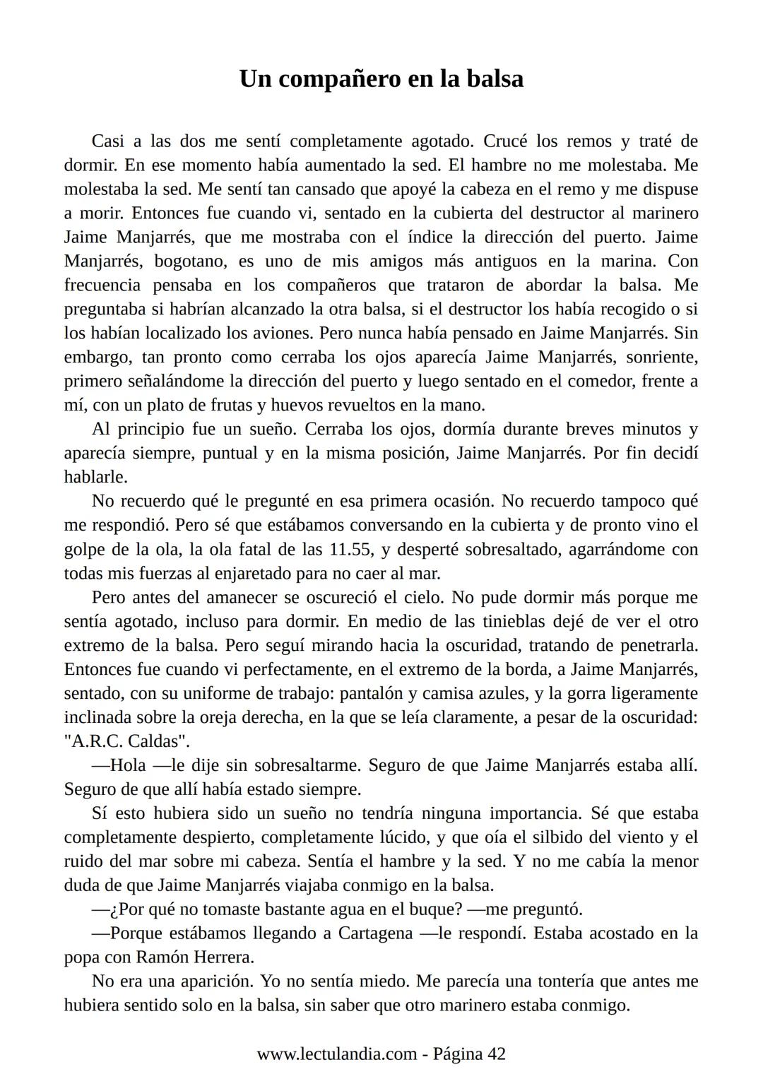 Relato de
un náufrago
GABRIEL GARCÍA
MÁRQUEZ
PREMIO NOBEL DE LITERATURA
BESTSELLER
INTERNACIONAL
Lectulandia Gabriel García Márquez se d