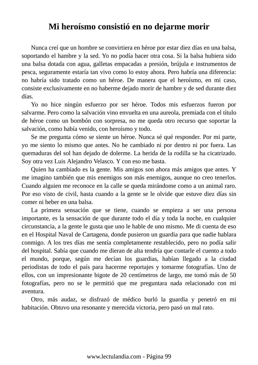 Relato de
un náufrago
GABRIEL GARCÍA
MÁRQUEZ
PREMIO NOBEL DE LITERATURA
BESTSELLER
INTERNACIONAL
Lectulandia Gabriel García Márquez se d