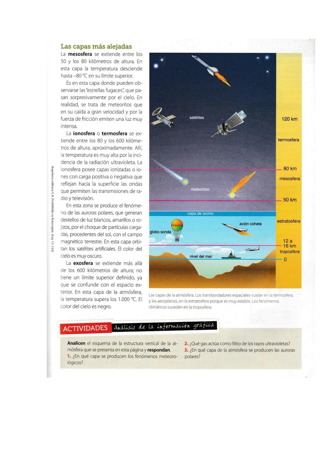 34
6. La
atmósfera:
características
y estructura
Claves
• Atmosfera
• Troposfera
• Estratosfera
• Mesosfera
• Jonosfera
• Exosfera
Composici
