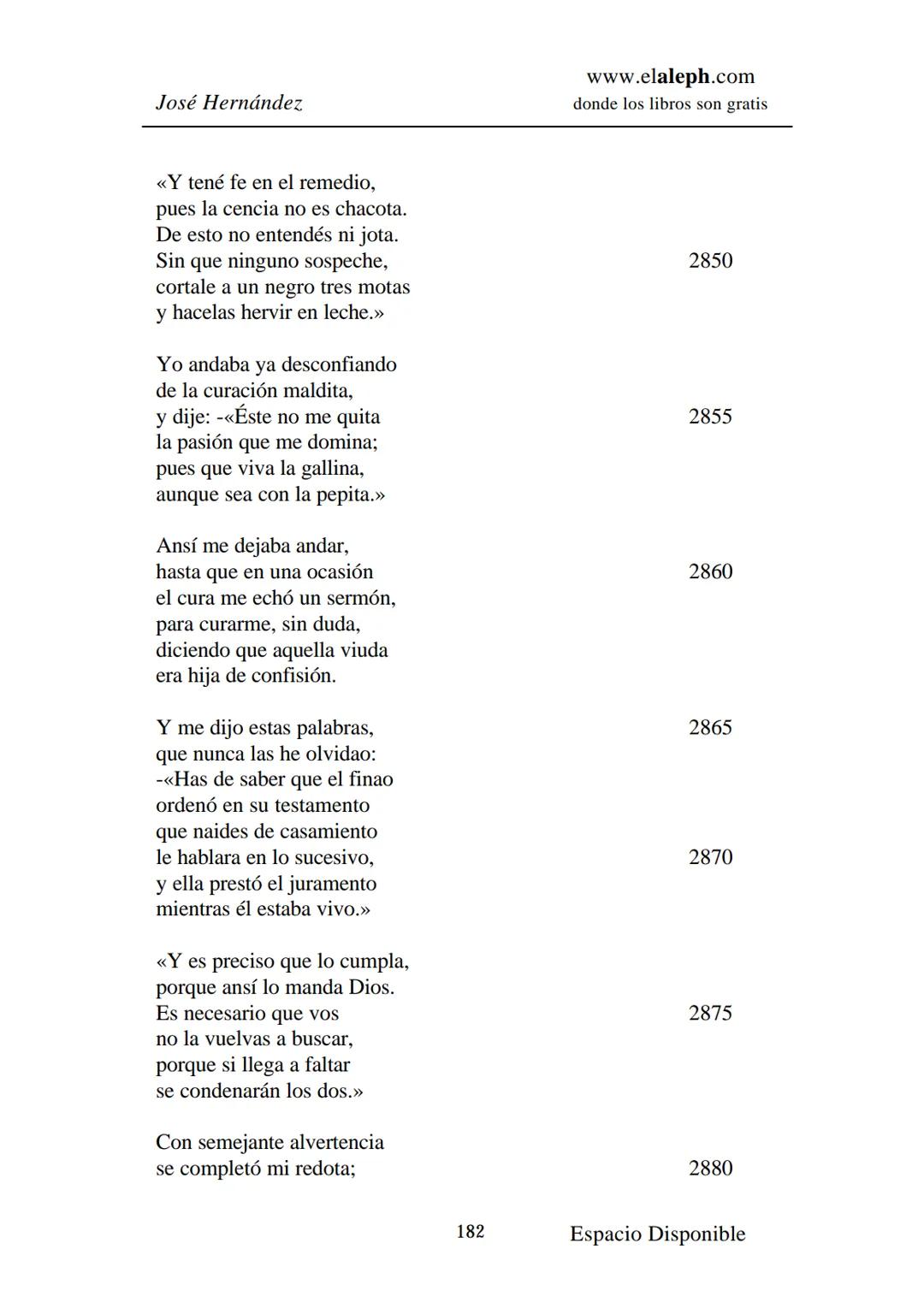 # IMPRIMIR
# MARTÍN FIERRO
# JOSÉ HERNÁNDEZ
# Espacio
# Disponible Editado por
e
aleph.com
© 1999 – Copyright www.elaleph.com
Todos lo