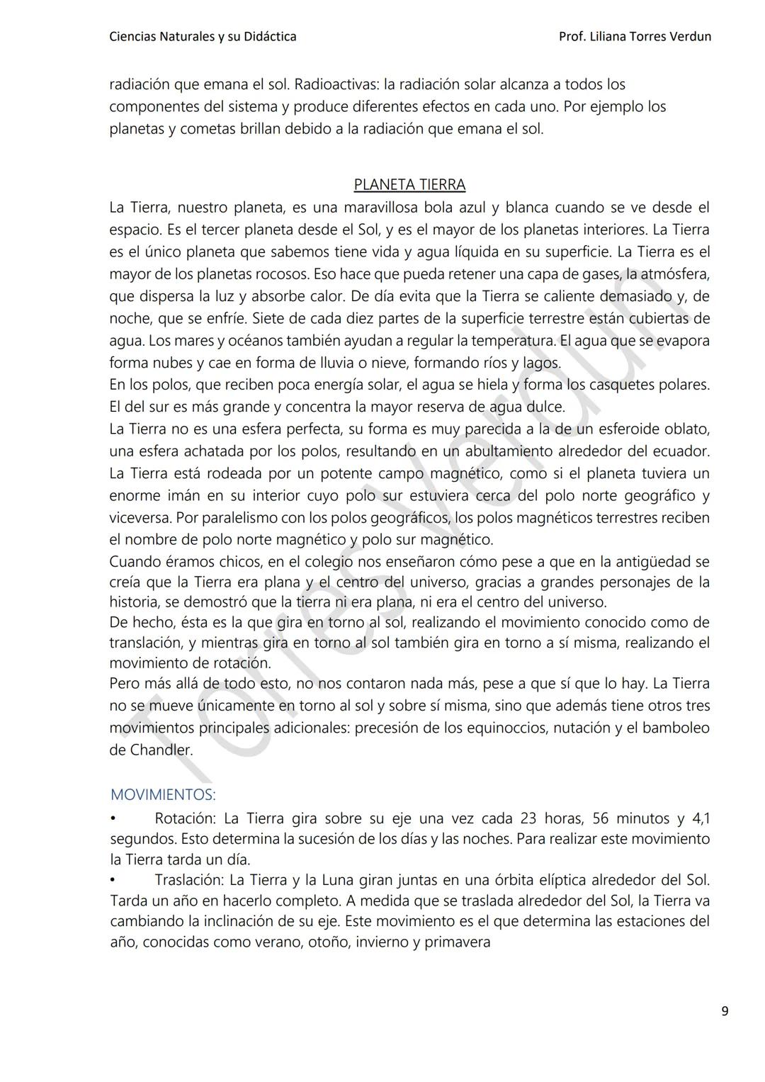 Ciencias Naturales y su Didáctica
Prof. Liliana Torres Verdun
La unidad es la variedad, y la variedad en la unidad es la ley suprema del uni
